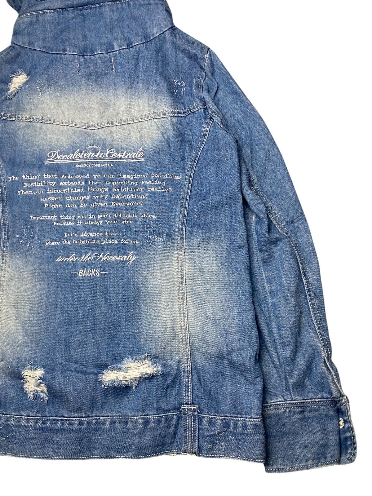 If Six Was Nine 2000's Back Number Bono Cyber Poem Denim Jacket Size US M / EU 48-50 / 2 - 11 Thumbnail