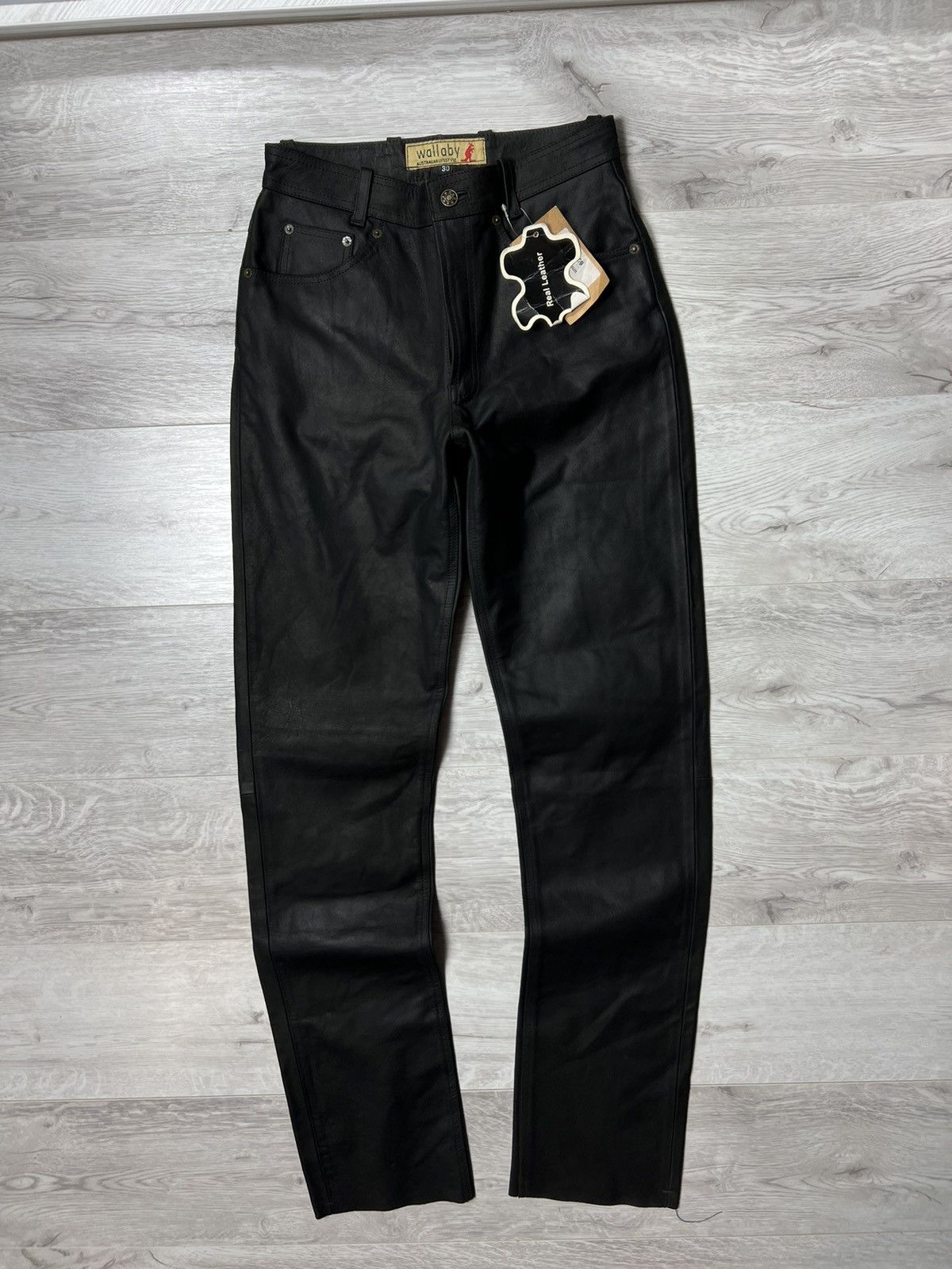 Genuine Leather NWT Vintage Wallaby Australian Lifestyle Leather Biker Pants Size US 30 / EU 46 - 1 Thumbnail