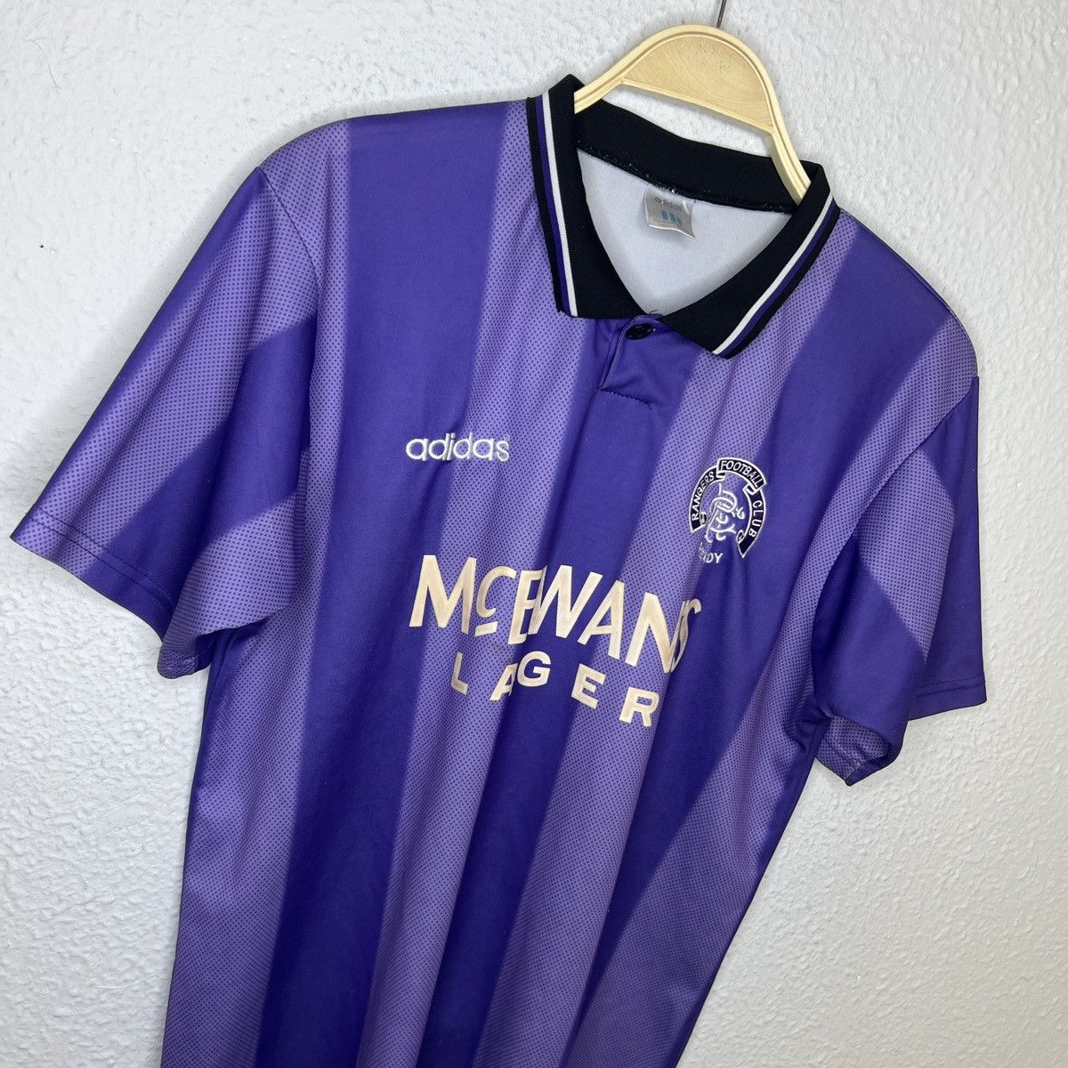 Adidas × Vintage Adidas Vintage Rangers FC Kit Jersey Tee Tshirt Purple Size US M / EU 48-50 / 2 - 3 Thumbnail