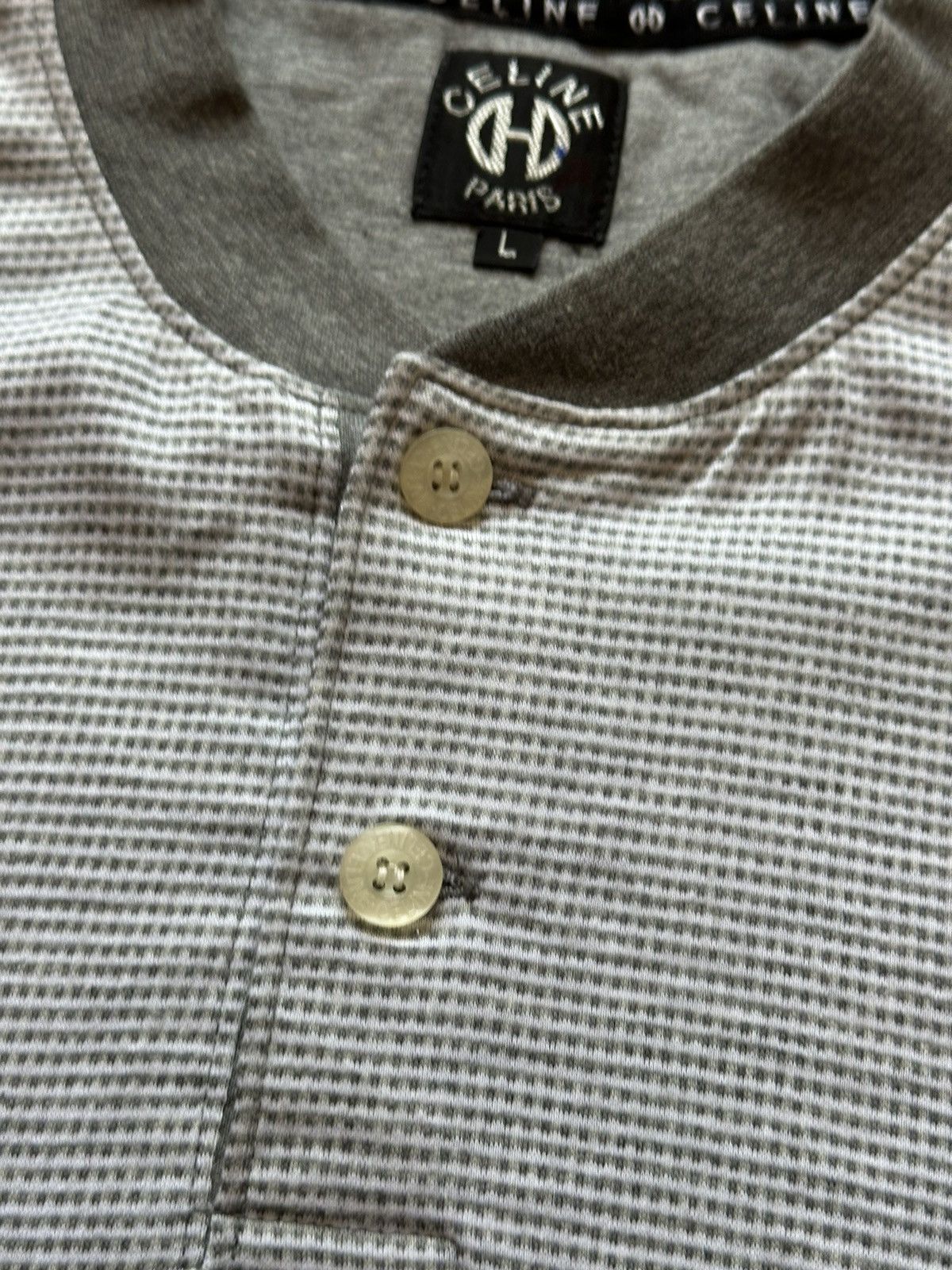 Celine Celine 2 Button Roundneck Pocket Tshirt Size US L / EU 52-54 / 3 - 4 Thumbnail