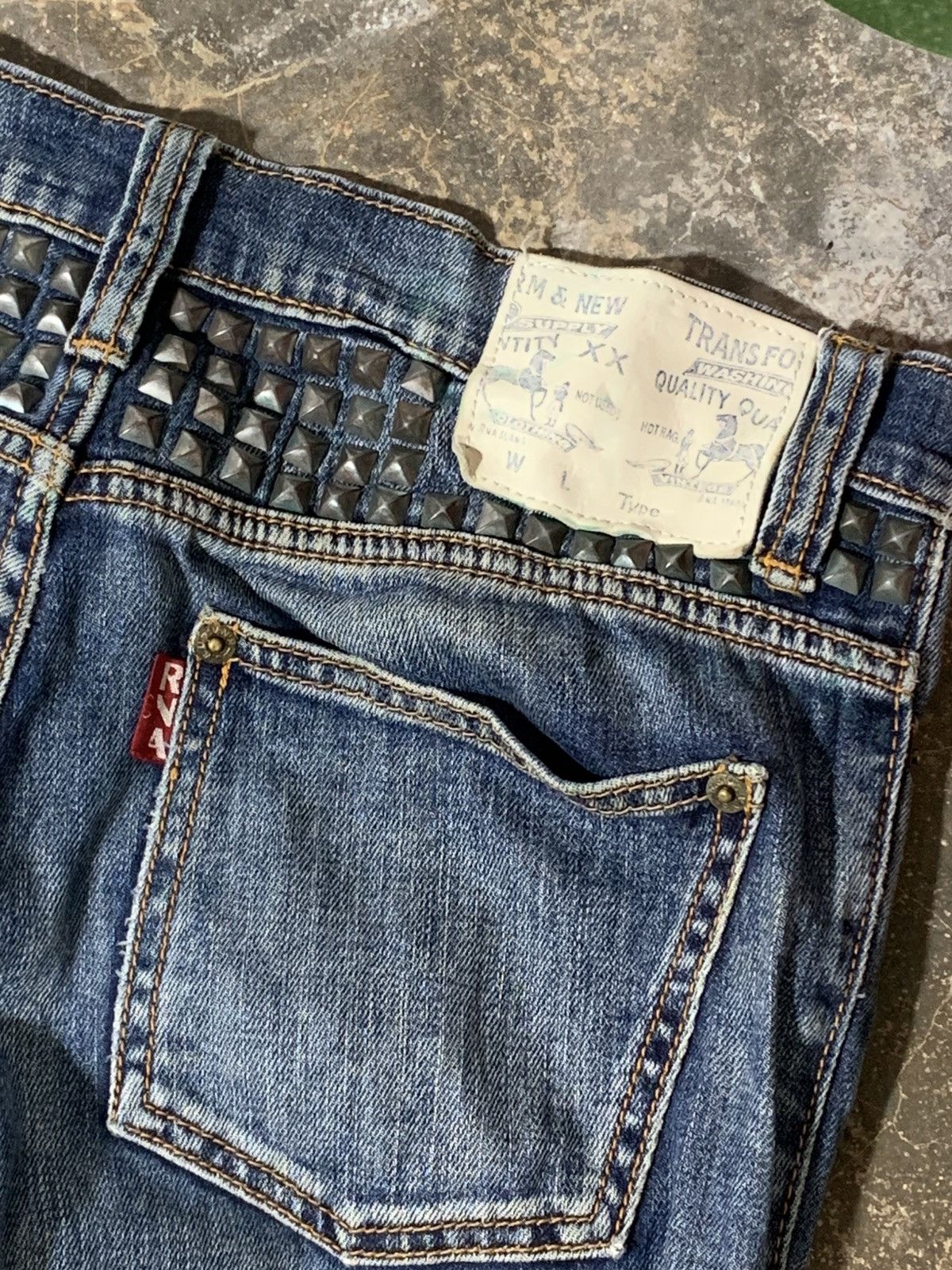 Japanese Brand Rna Inc Punk Studded jeans Size US 30 / EU 46 - 8 Thumbnail