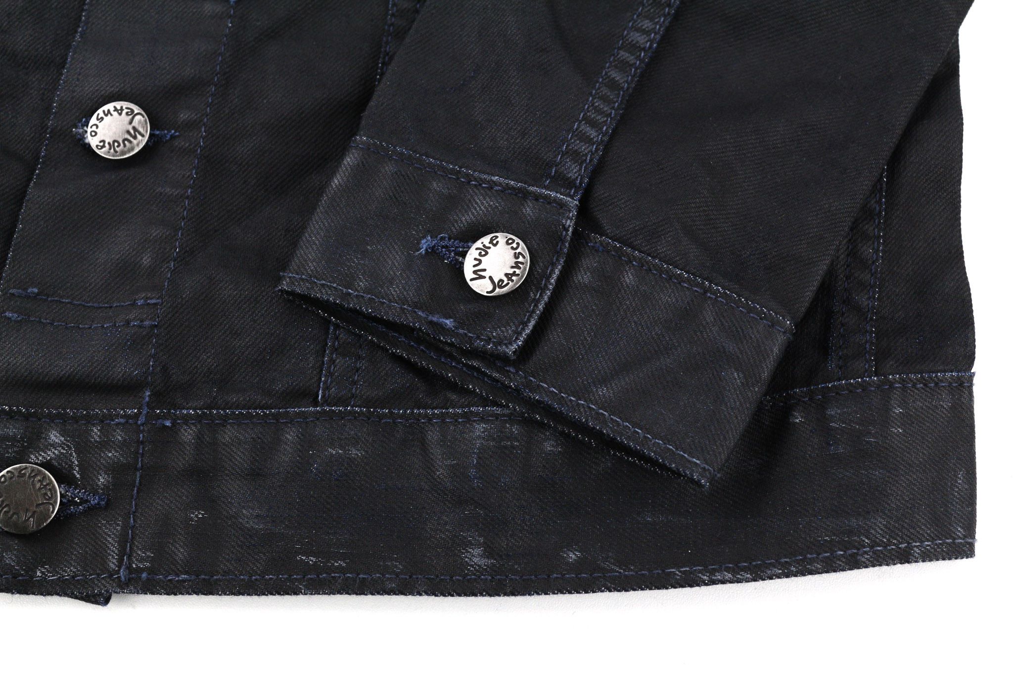 Nudie Jeans TERRY M Black Coated Indigo Jacket 81072 Size US M / EU 48-50 / 2 - 5 Thumbnail