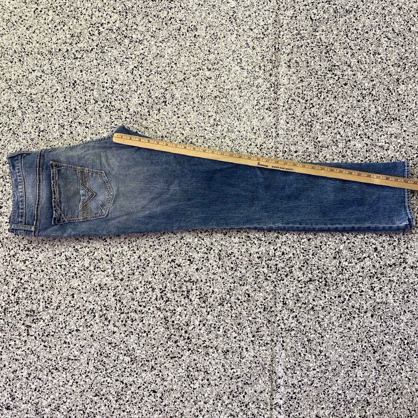 Vintage BKE Jake Straight Jeans Mens 34L Blue Denim 5-Pocket Regular Fit Straight Leg Casual Distressed Pocket Buckle Bke 34x32.5 Size US 34 / EU 50 - 7 Thumbnail