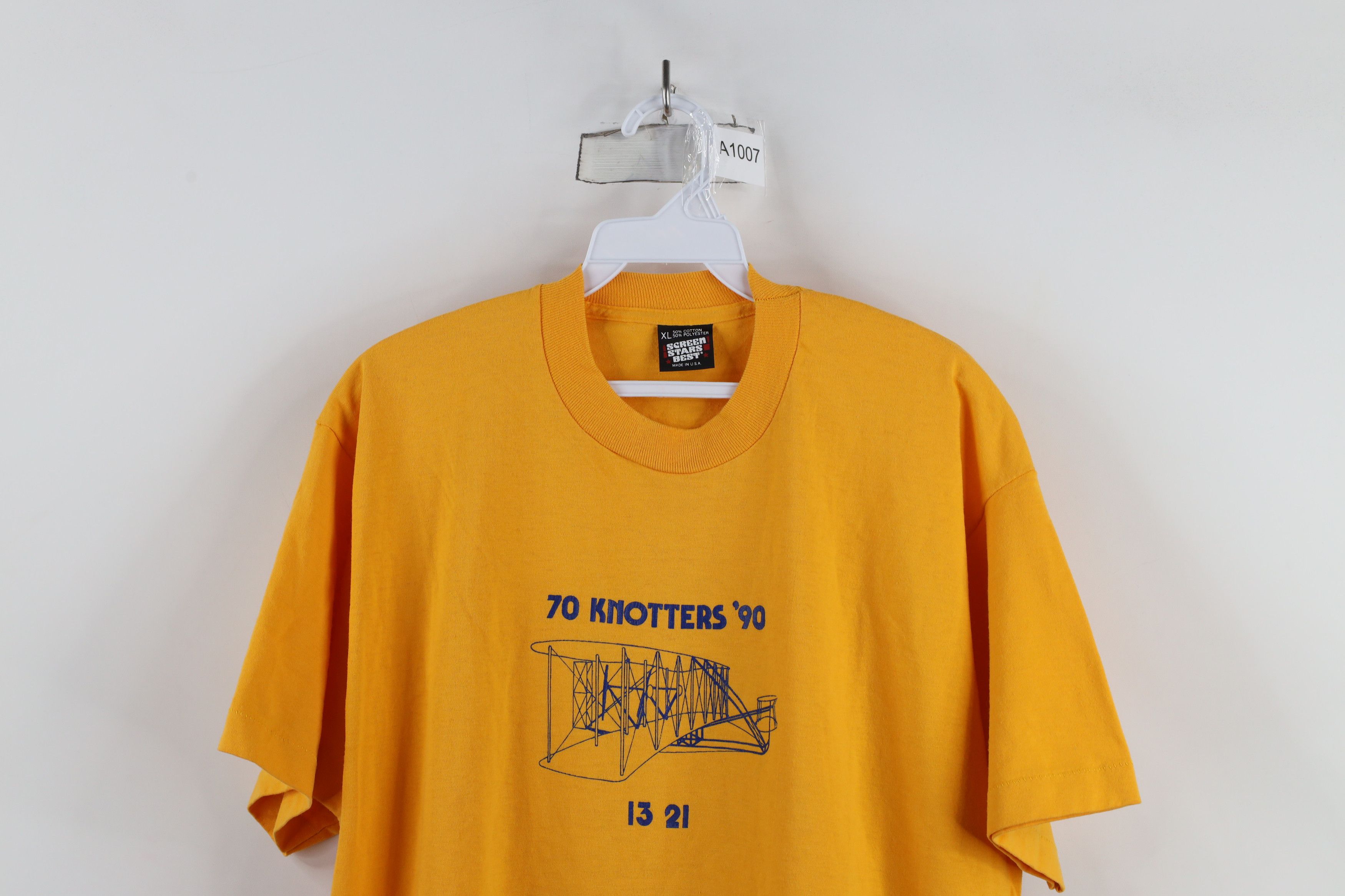 Vintage Vintage 90s 70 Knotters 1990 Airplane Short Sleeve T-Shirt Size US XL / EU 56 / 4 - 2 Thumbnail