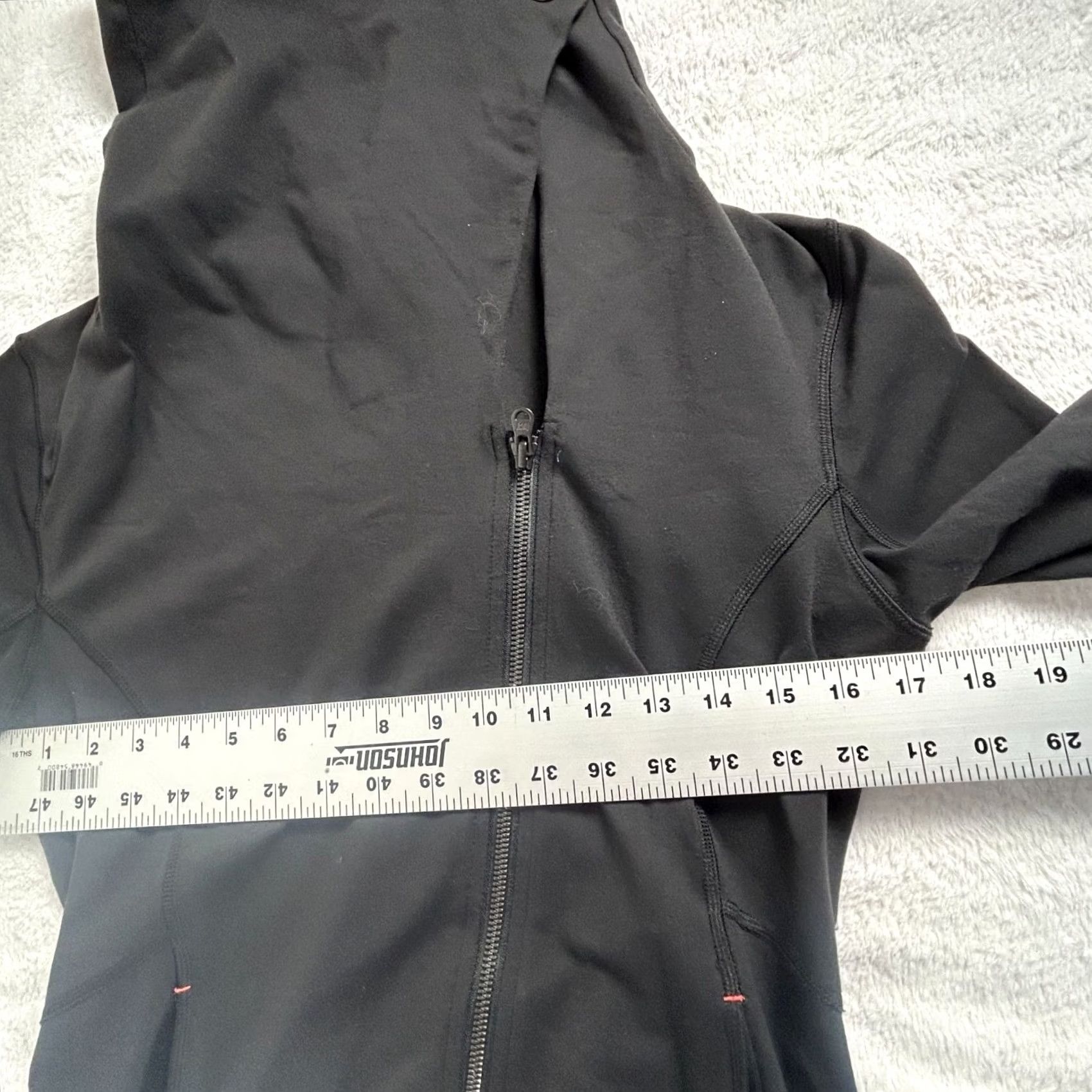 Vintage Lucy Womens Jacket /Cowl Neck Asymmetric Zip Up with Pockets Small Black Stripe Winter Jacket - XS? Size S / US 4 / IT 40 - 7 Thumbnail