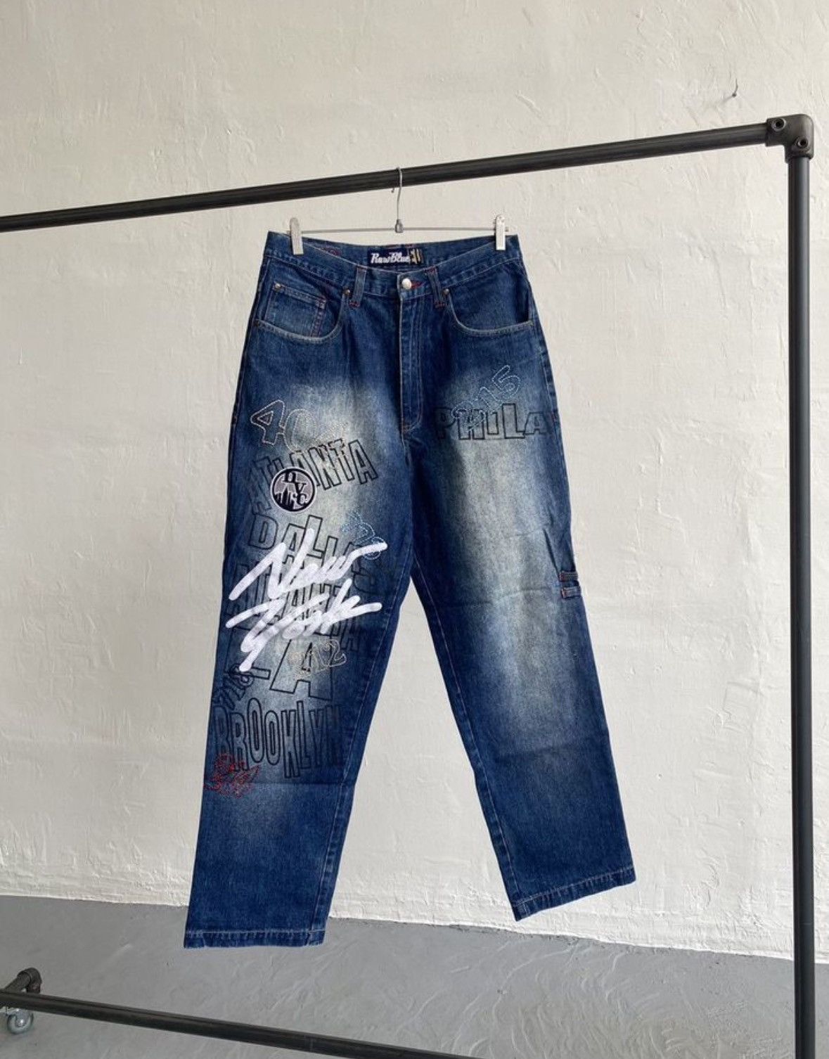 Vintage 32x32 Raw Blue Rap Jeans Size US 32 / EU 48 - 1 Thumbnail