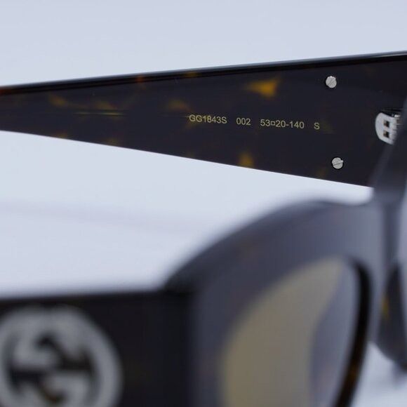 Gucci 🕶️ New Gucci GG1843S 002 Sunglasses - Havana Frame, Brown Size ONE SIZE - 7 Thumbnail