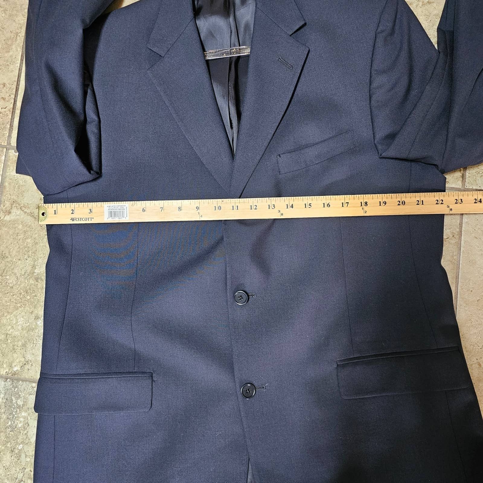 Kenneth Cole Kenneth Cole Navy 3 Button Blue Suit Jacket Made in US 44L Size 44L - 10 Thumbnail