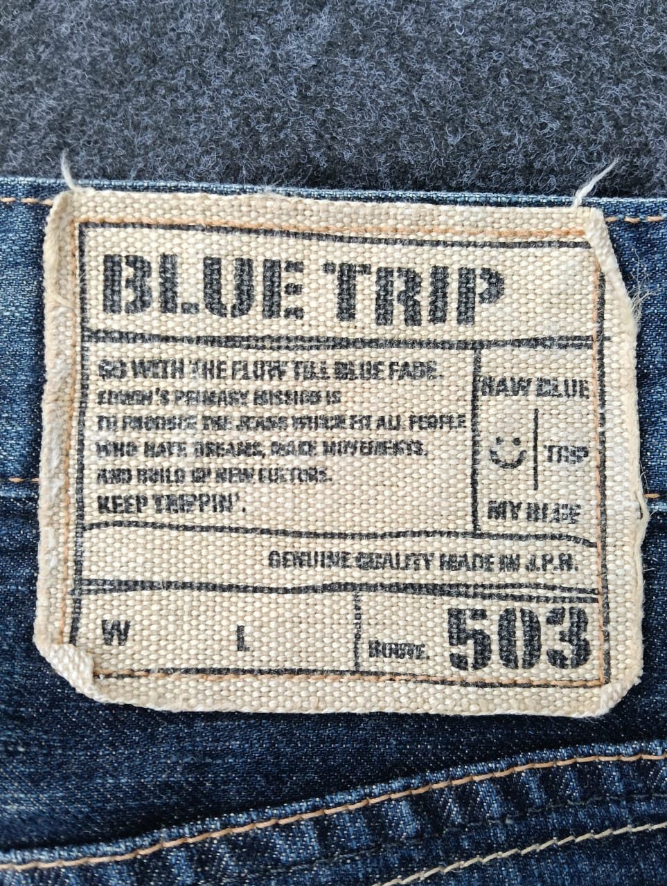 Edwin Y2K Edwin 503 Blue Trip Washed Denim Jeans Japan Streetwear Size US 37 - 8 Thumbnail