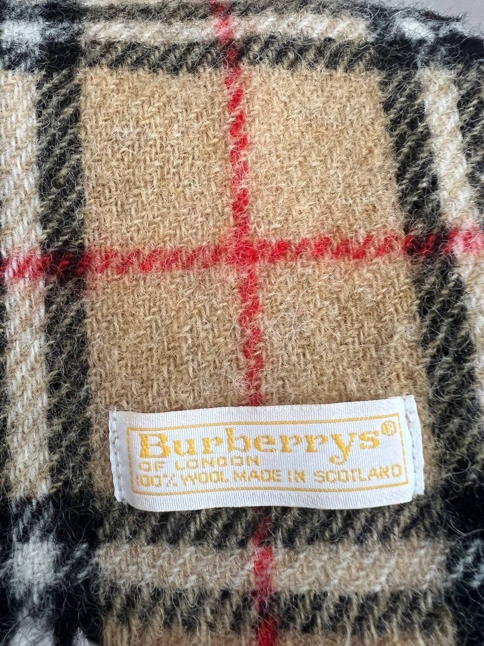 Burberry Burberrys vintage beige wool check scarf Size ONE SIZE - 3 Thumbnail