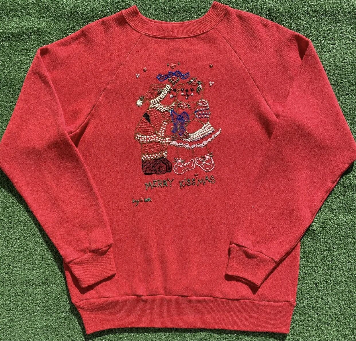 Hanes VTG Handmade Christmas Bear Merry Kissmas Sweatshirt Small Size S / US 4 / IT 40 - 1 Thumbnail