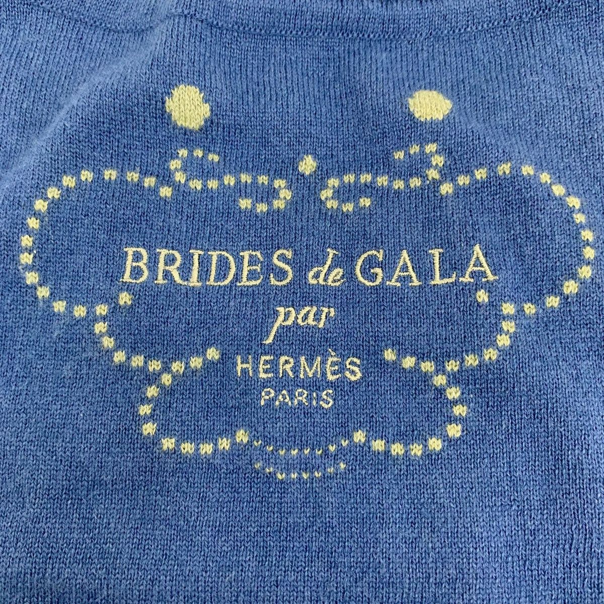 Hermes Hermes Blue Pattern Polka Dot Embroidered Cashmere Knit Size XS / US 0-2 / IT 36-38 - 5 Thumbnail