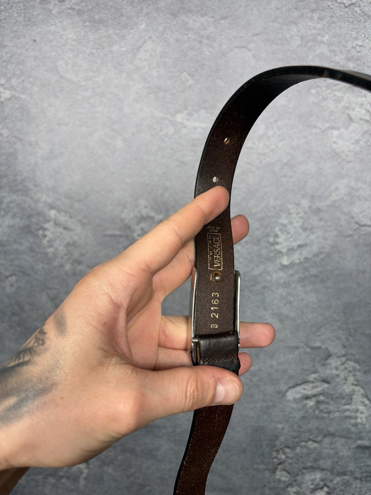 Versace Vintage Versace Medusa Logo Leather Belt Size ONE SIZE - 7 Thumbnail
