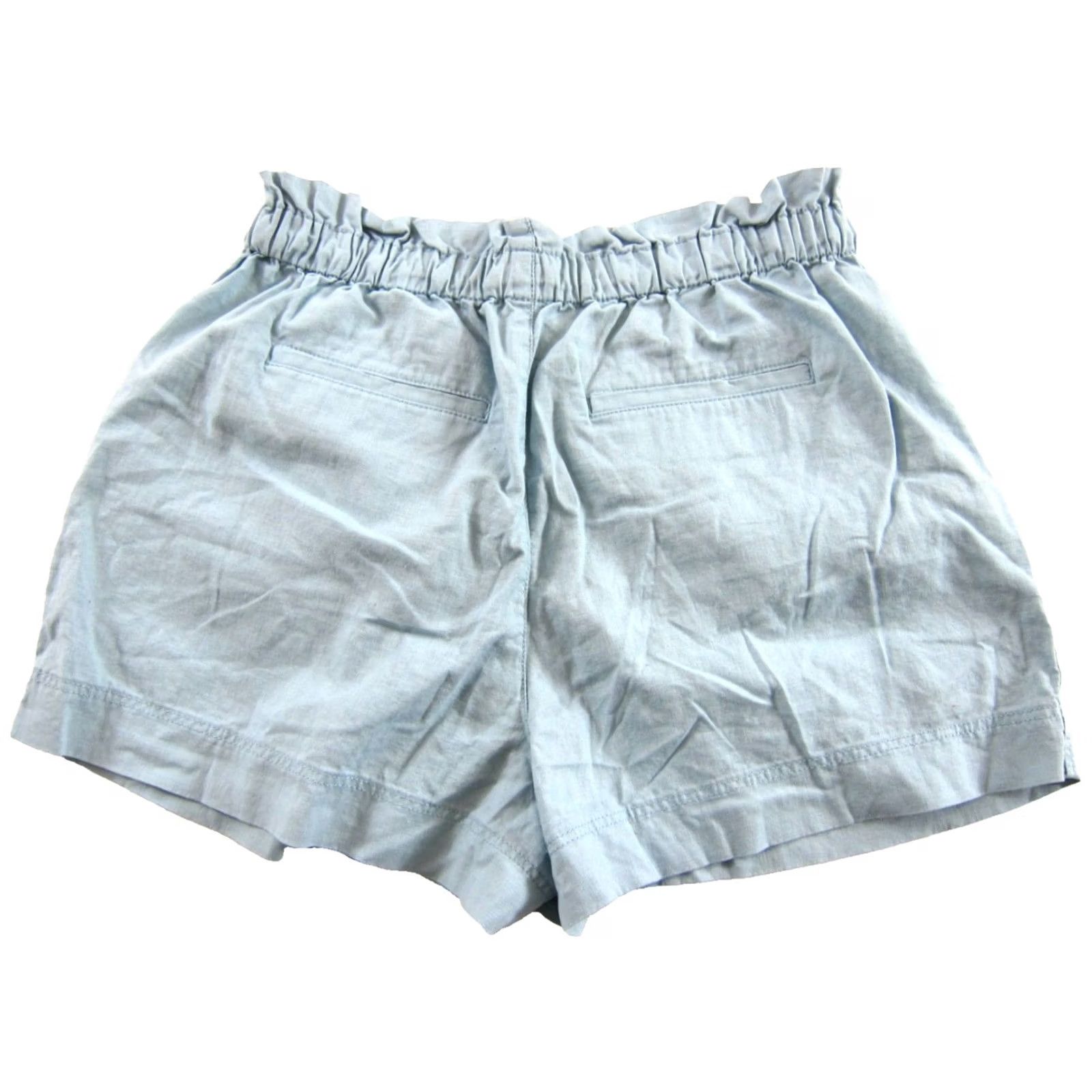 Uniqlo Uniqlo Linen Cotton Blue Pleated Pocket Elastic Waist Shorts Woman Medium Size 32" / US 10 / IT 46 - 2 Thumbnail