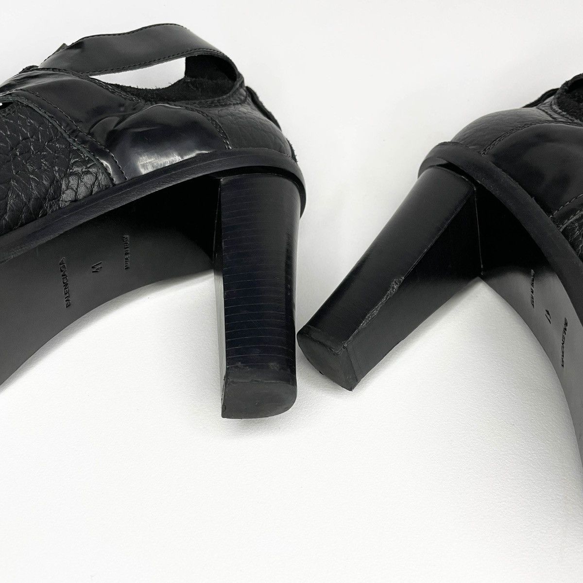 Balenciaga Balenciaga Vintage Black Leather Heels Size US 11 / IT 41 - 8 Thumbnail