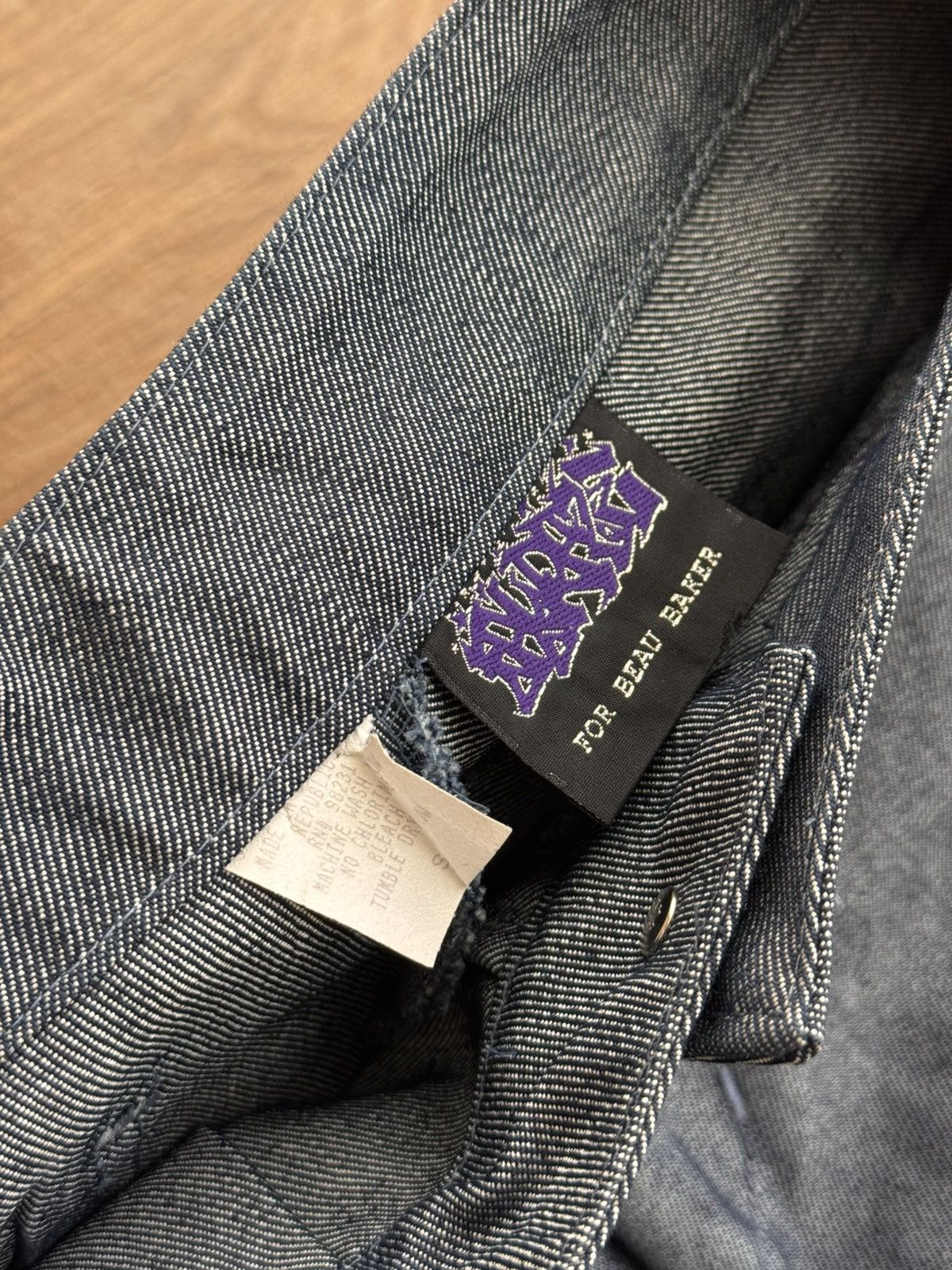 Japanese Brand × Vintage Vintage Auruze for Beau Baker 90s Skate Wide Leg Denim Jeans Size US 30 / EU 46 - 20 Thumbnail