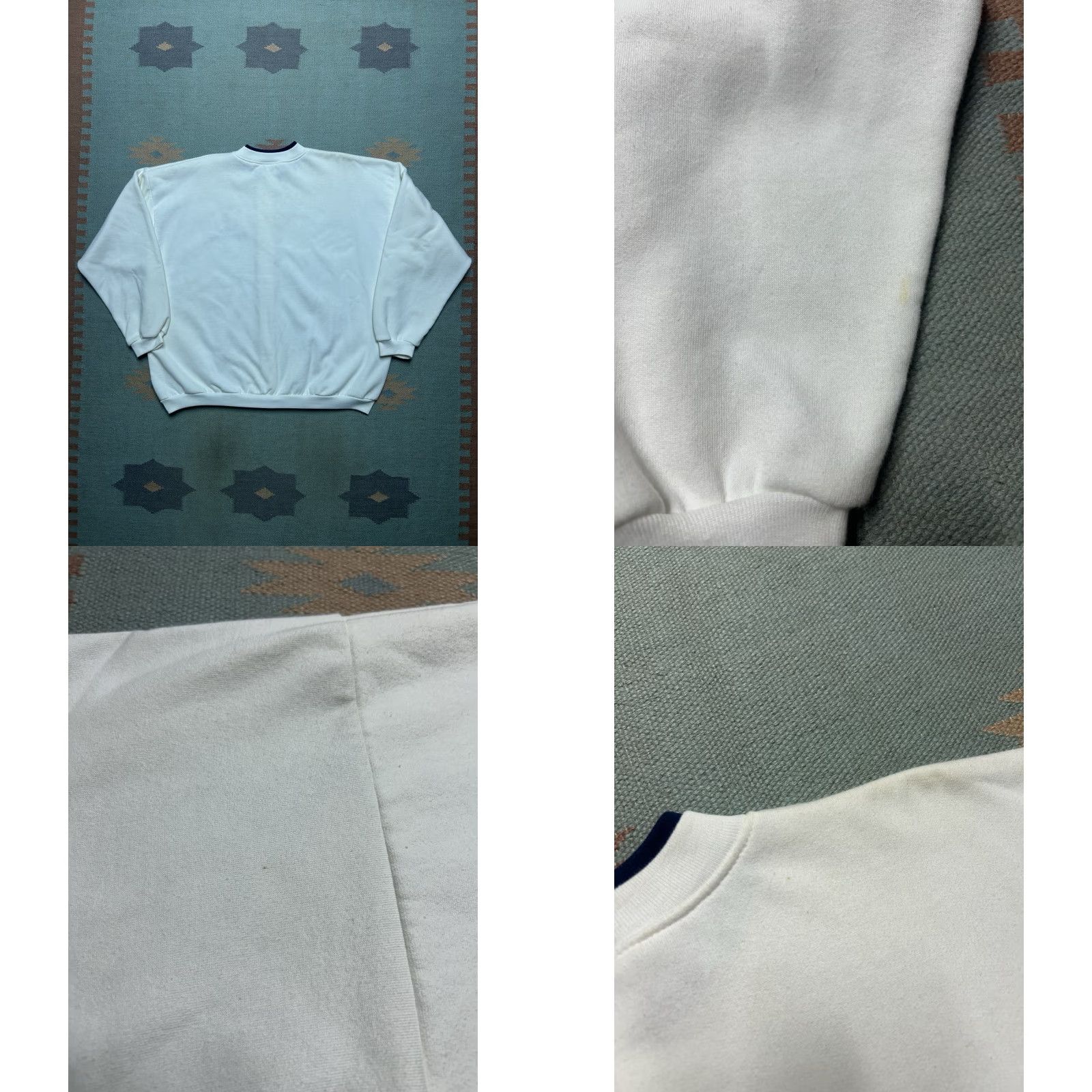 Vintage VINTAGE Cardigan Sweatshirt White 90s XL Men Size US XL / EU 56 / 4 - 8 Thumbnail