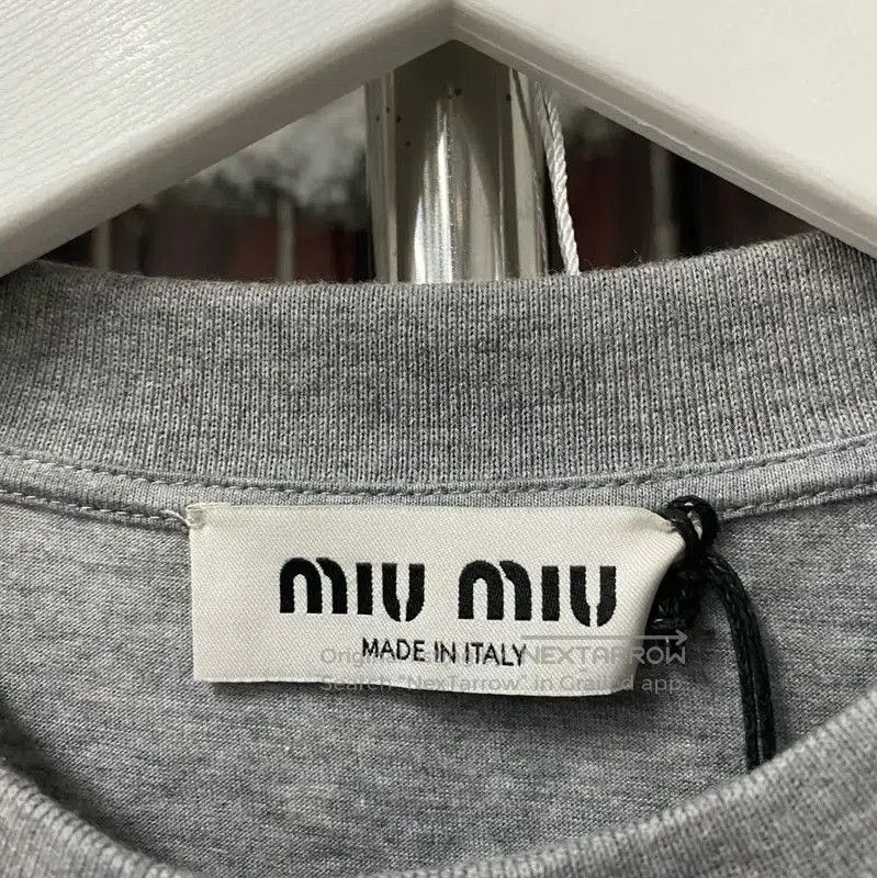 Miu Miu Miu Miu Gray Cotton Short Sleeve T-Shirt . Size M / US 6-8 / IT 42-44 - 6 Thumbnail