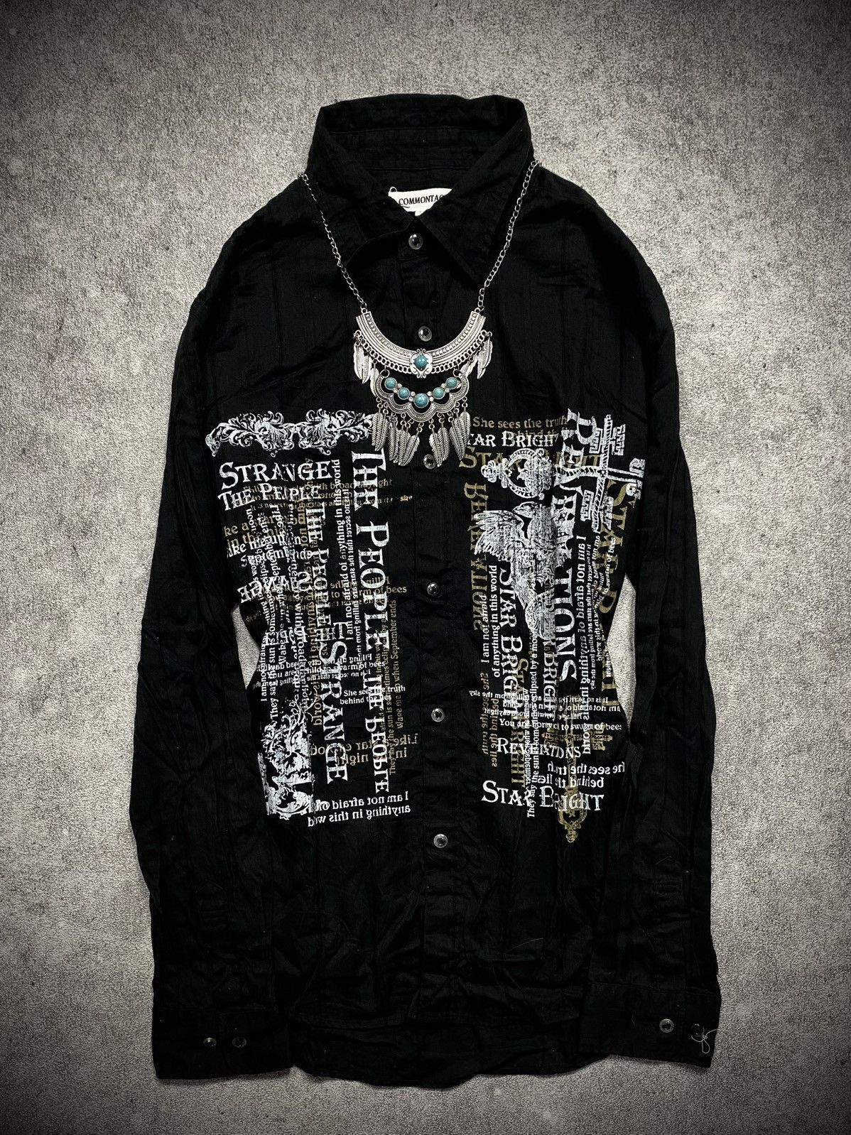 KMRii 00s Comontage Japanese Poem KMRii Style Shirt Size US M / EU 48-50 / 2 - 1 Thumbnail