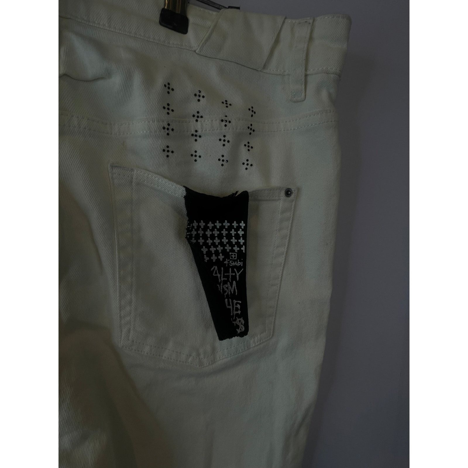 Ksubi Ksubi White Rhinestone Jeans Size US 34 / EU 50 - 4 Thumbnail