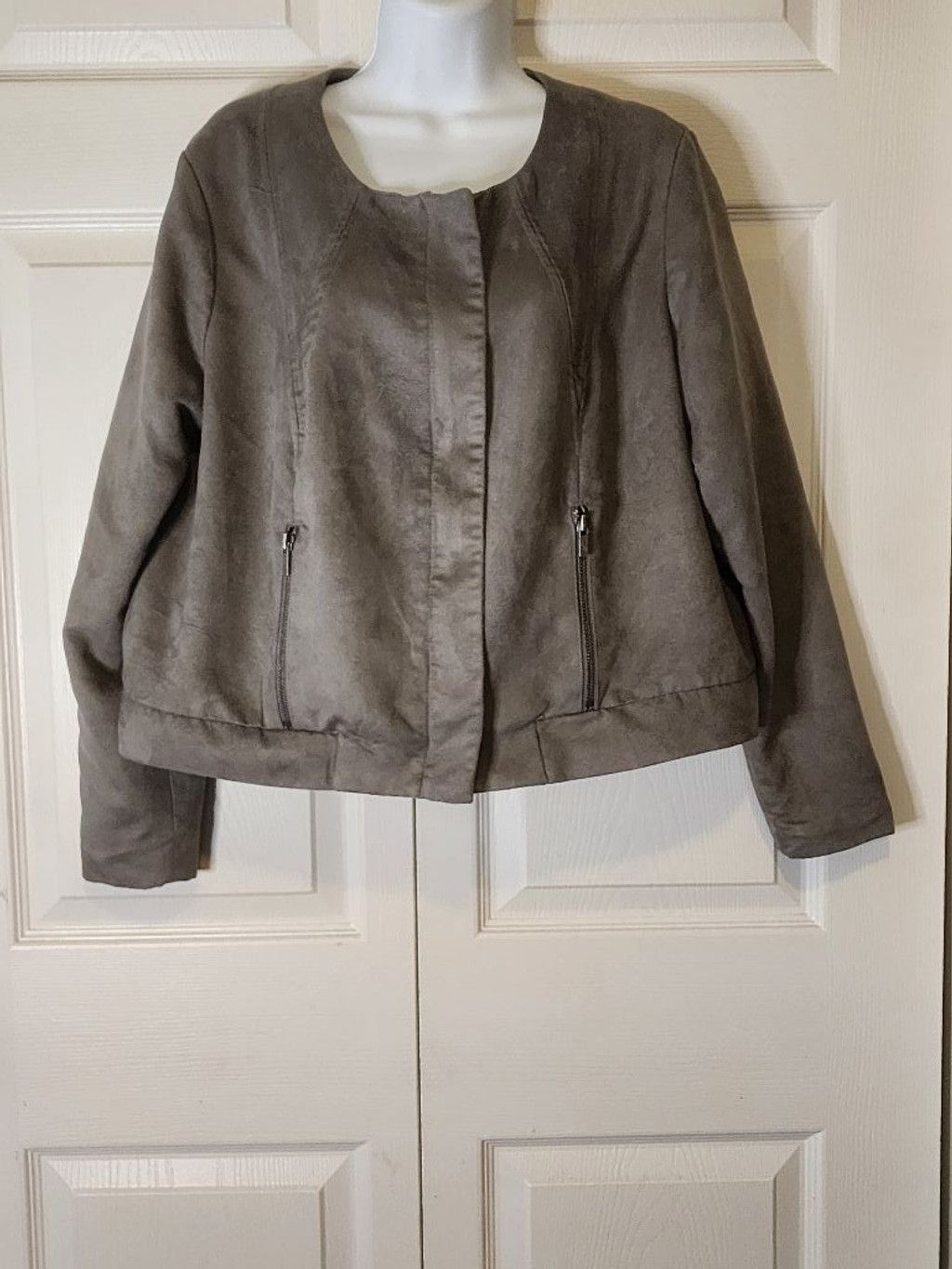 Worthington Worthington Gray Ultrasuede Jacket Size XL / US 12-14 / IT 48-50 - 3 Thumbnail