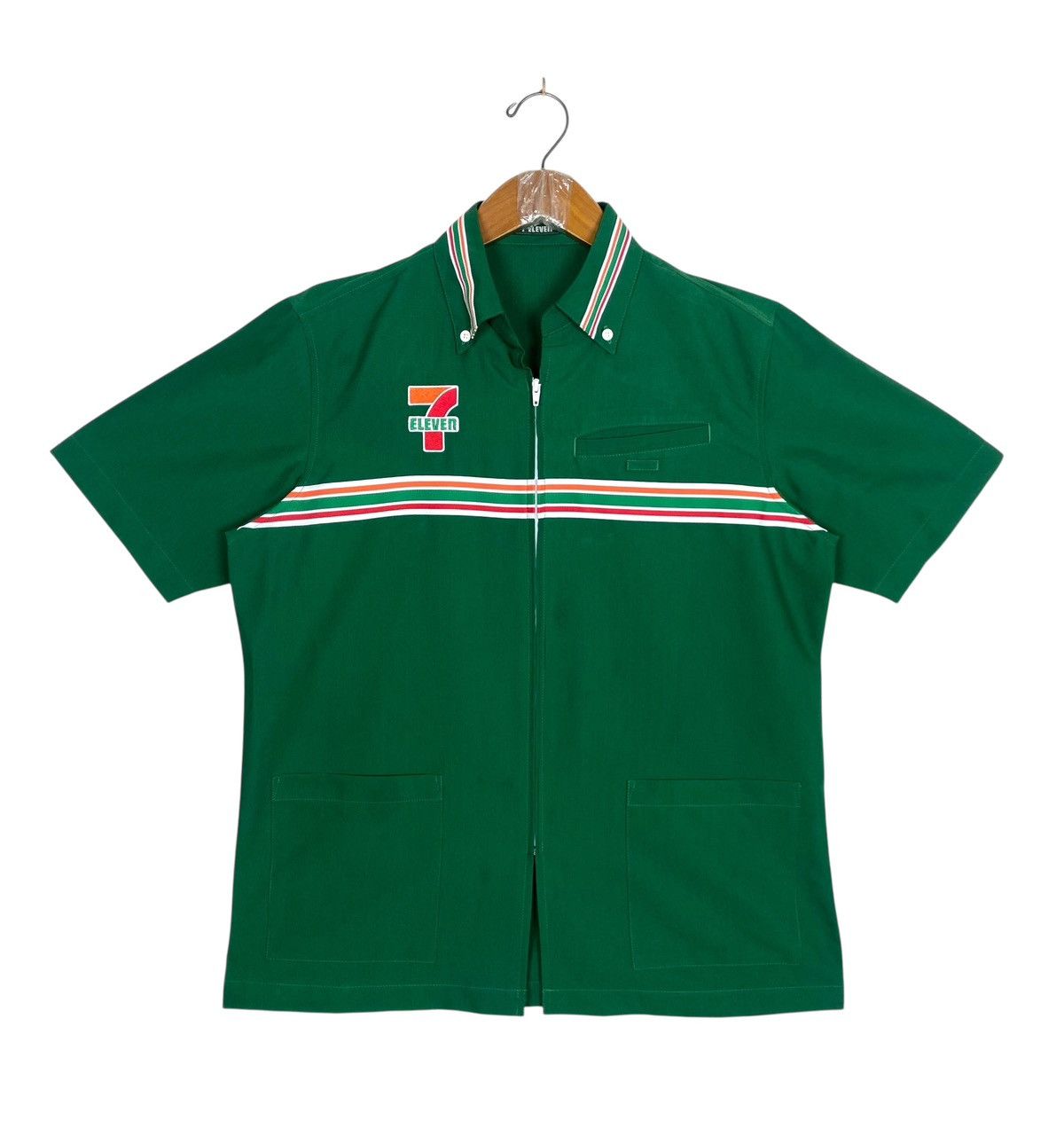 Japanese Brand Rare‼️ Vtg 7 Eleven Uniform Short Sleeve Embroidery Big Logo Size US M / EU 48-50 / 2 - 1 Thumbnail
