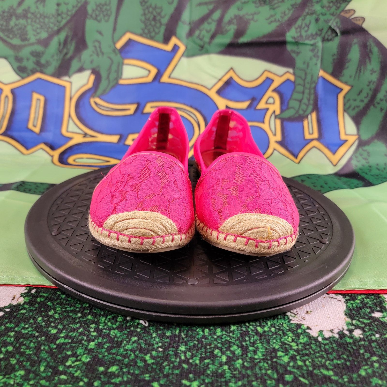 Jennifer Lopez Jennifer Lopez Pink Lace Espadrille Womens Sz 8 Shoes Floral Size US 8 / IT 38 - 4 Thumbnail