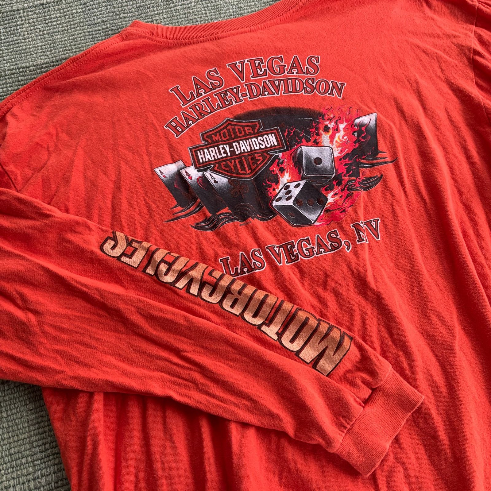 Harley Davidson × Vintage Vintage 2000s Orange Long Sleeve Harley Davidson Shirt Size US XXL / EU 58 / 5 - 4 Thumbnail
