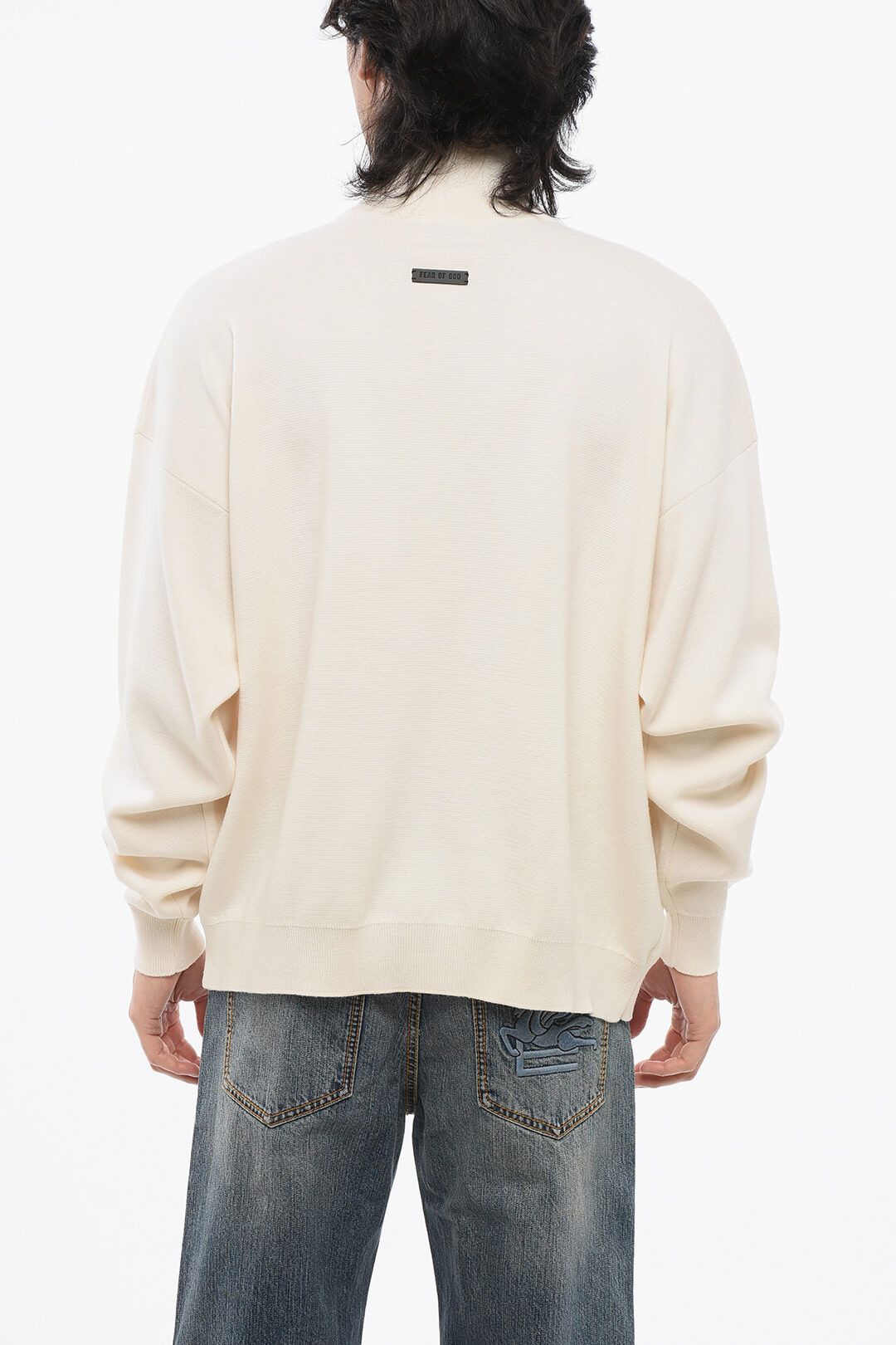 Fear of God og1mm0825 Turtleneck Virgin Wool Pullover In White Size US M / EU 48-50 / 2 - 2 Thumbnail