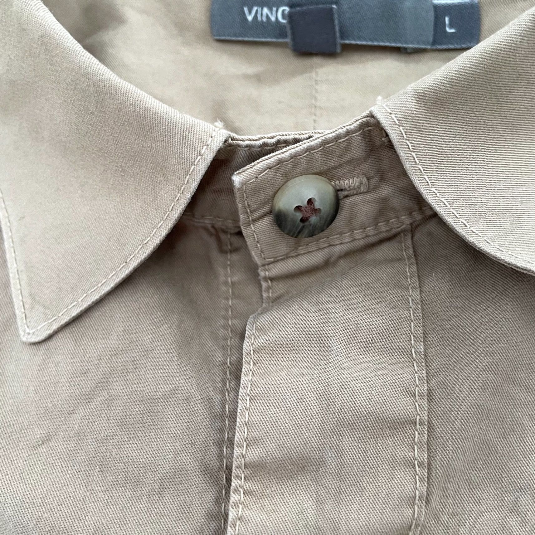 Vince Vince Button-Up Shirt Men Large Brown Cotton Long Sleeve Preppy Made in USA Size US L / EU 52-54 / 3 - 6 Thumbnail