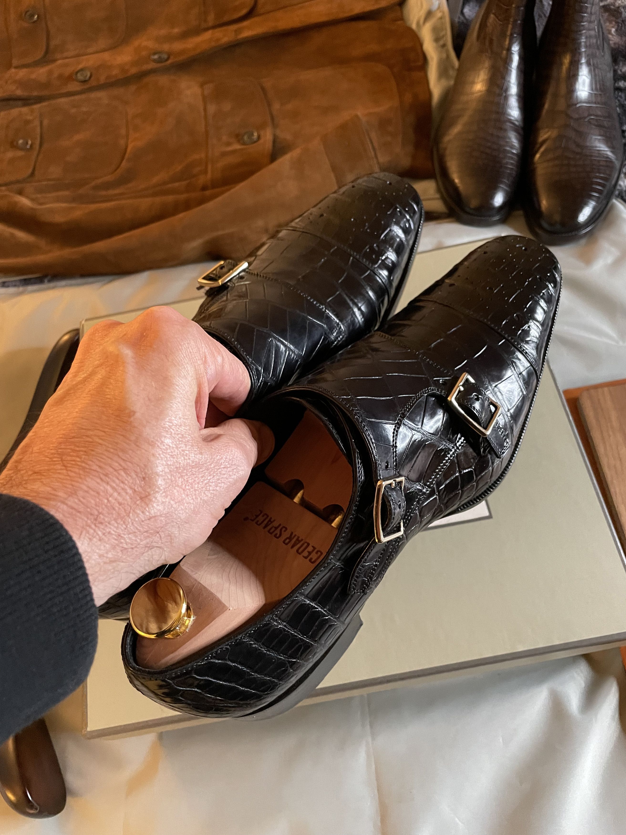Tom Ford The A-List Celeb RARE $16K TOM FORD Alligator Monk Straps Size US 11 / EU 44 - 18 Thumbnail