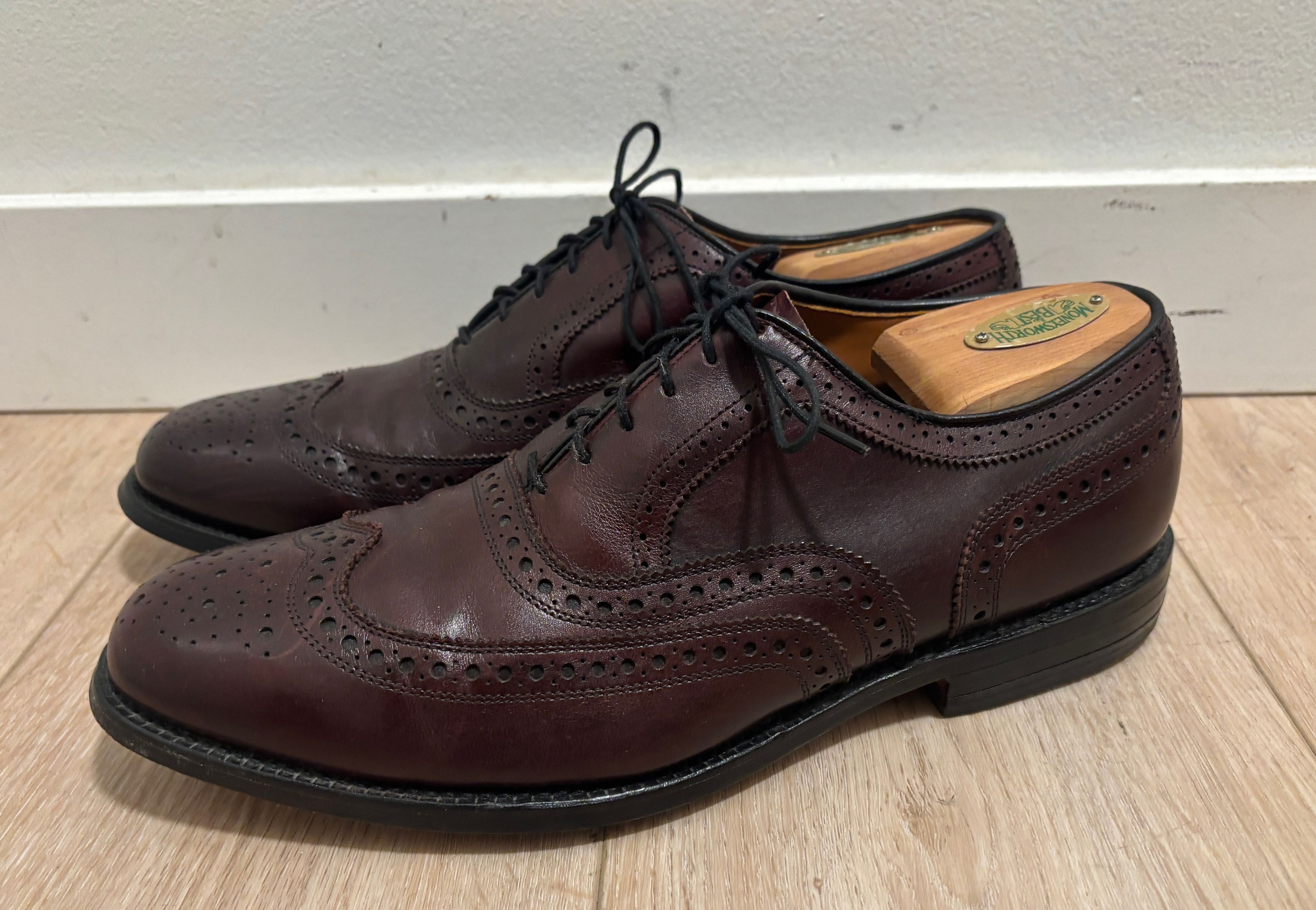 $400 Fairhaven Brown Wingtip Brogue Oxford Dress Shoes