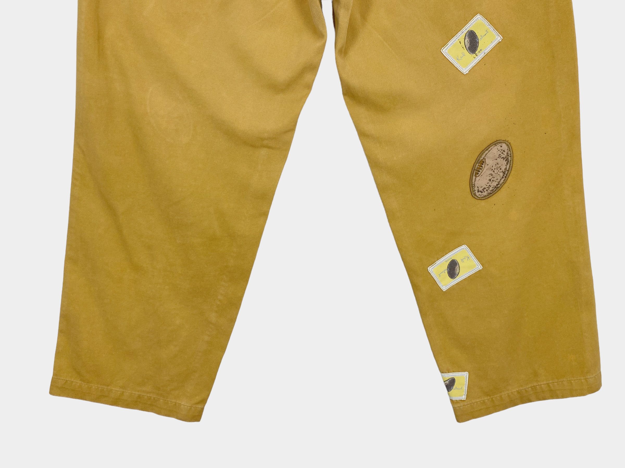 Karl Helmut Karl Helmut Patchwork Yellow Pants ColorBlock Workwear Style Size US 27 - 8 Thumbnail