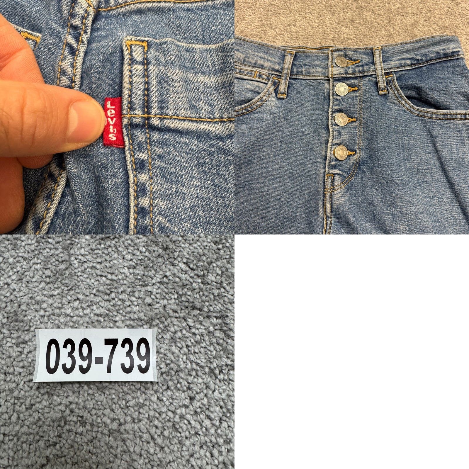 Levi's Levi's Mile High Cropped Wide Leg Denim Jeans Womens 24 Blue Button Fly Cotton Size 42" / US 20 - 10 Thumbnail