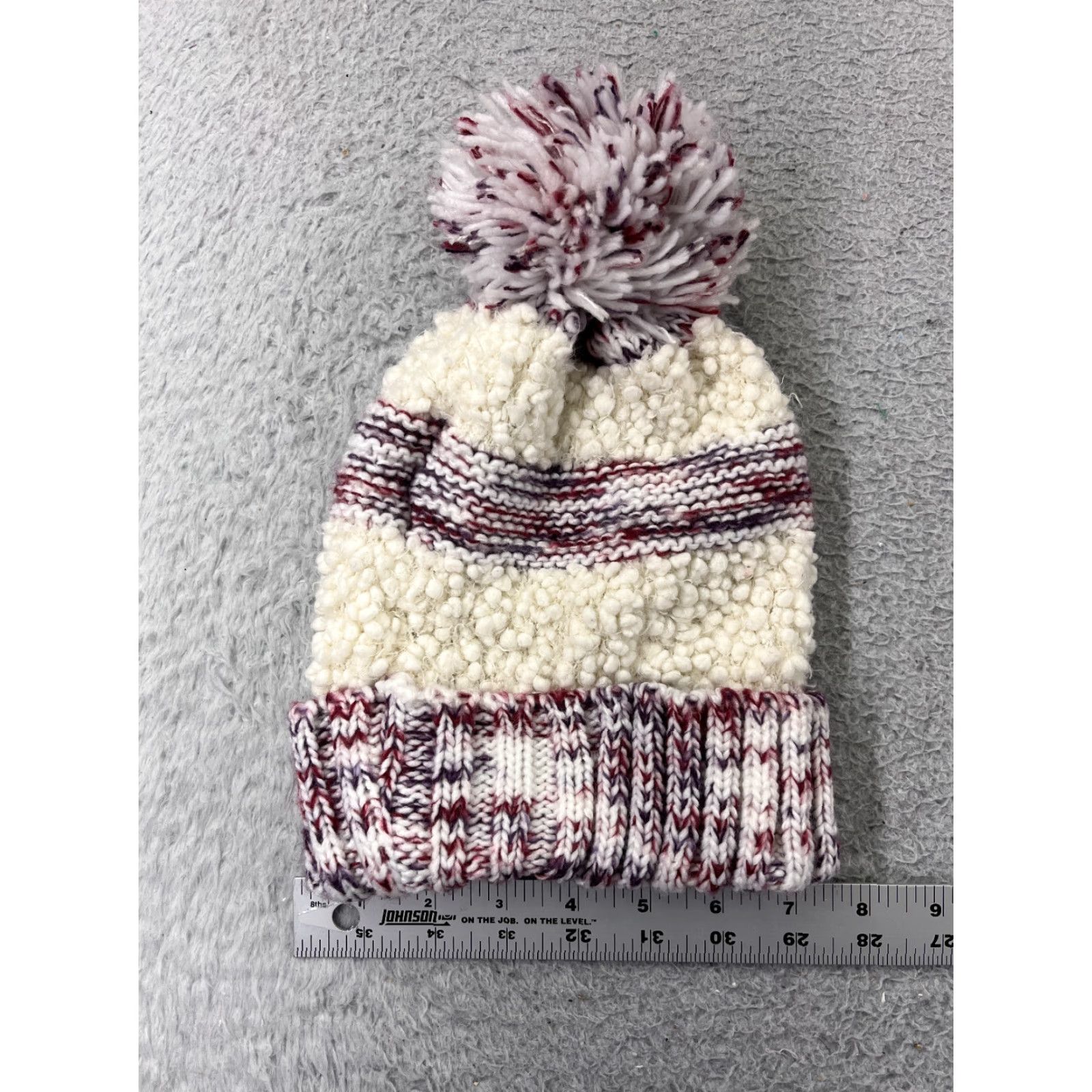 Walmart Walmart Beanie Toque Womens One Size White Red Knit Logo Acrylic Nylon Blend Hat Size ONE SIZE - 3 Thumbnail
