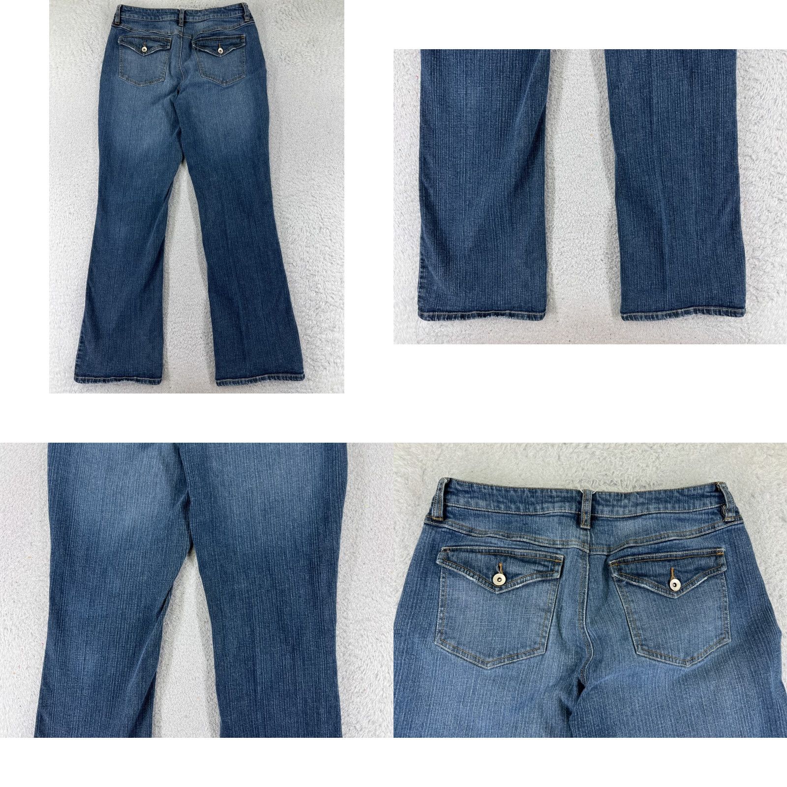 Vintage L.A. Blues Jeans Womens Jeans Flared 29x31 Blue Denim Cotton Blend Mid Rise 12 Regular Pocket 5-Pocket Design Size 34" / US 12 / IT 48 - 9 Thumbnail