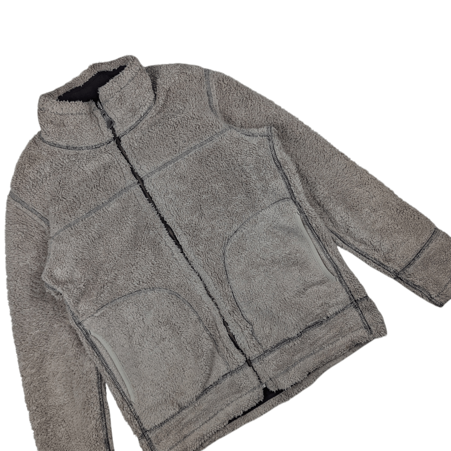 Uniqlo UNIQLO Reversible Brown Grey Fluffy Fleece Jacket Size US M / EU 48-50 / 2 - 10 Thumbnail