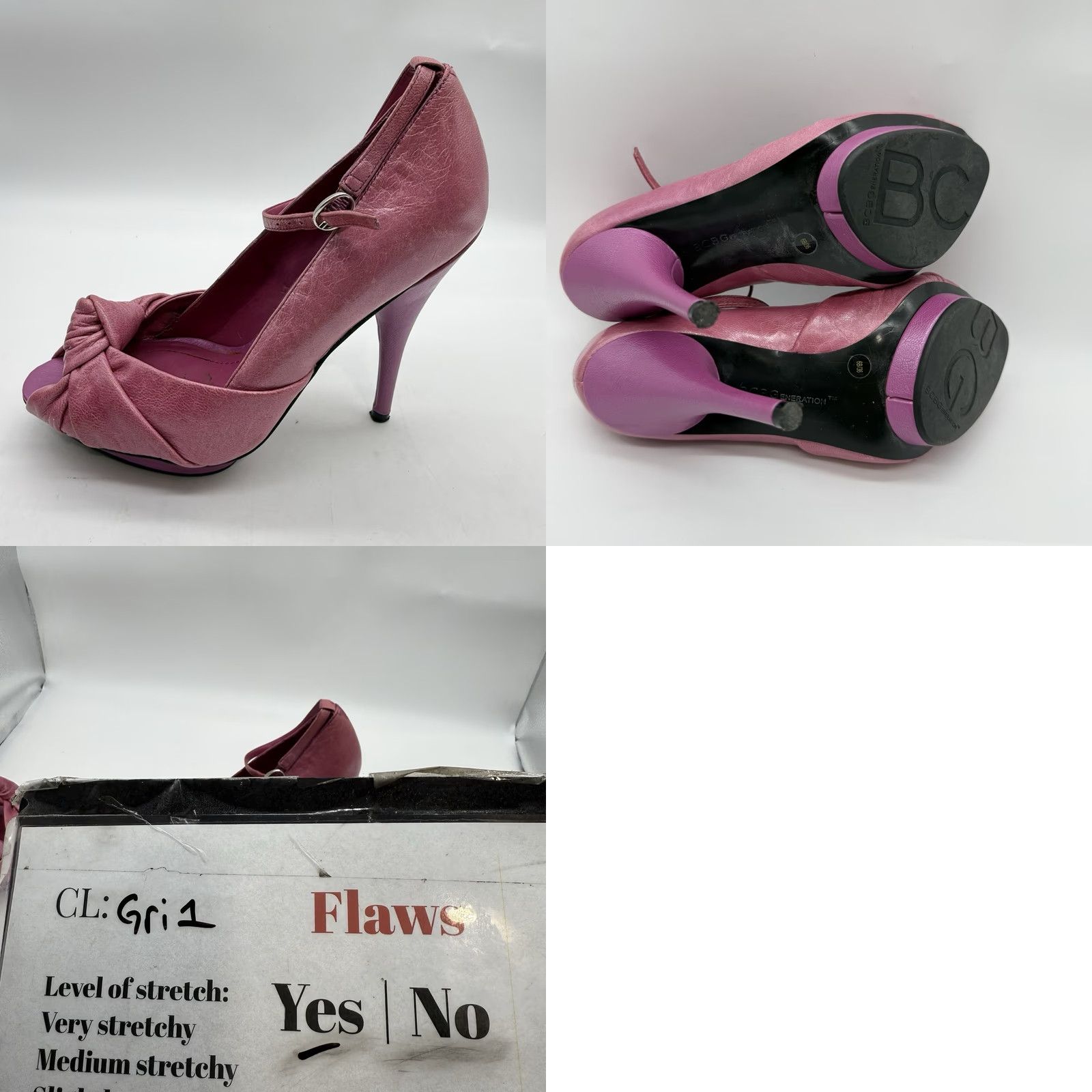 BCBGeneration BCBG-generation Women's Bow Sandal Pink Size 6 Sandal Womens Shoes Pink Bow Heel Stiletto Leather Strappy Buckle 4 in & Up Ballpark 6 Womens Size US 6 / IT 36 - 9 Thumbnail