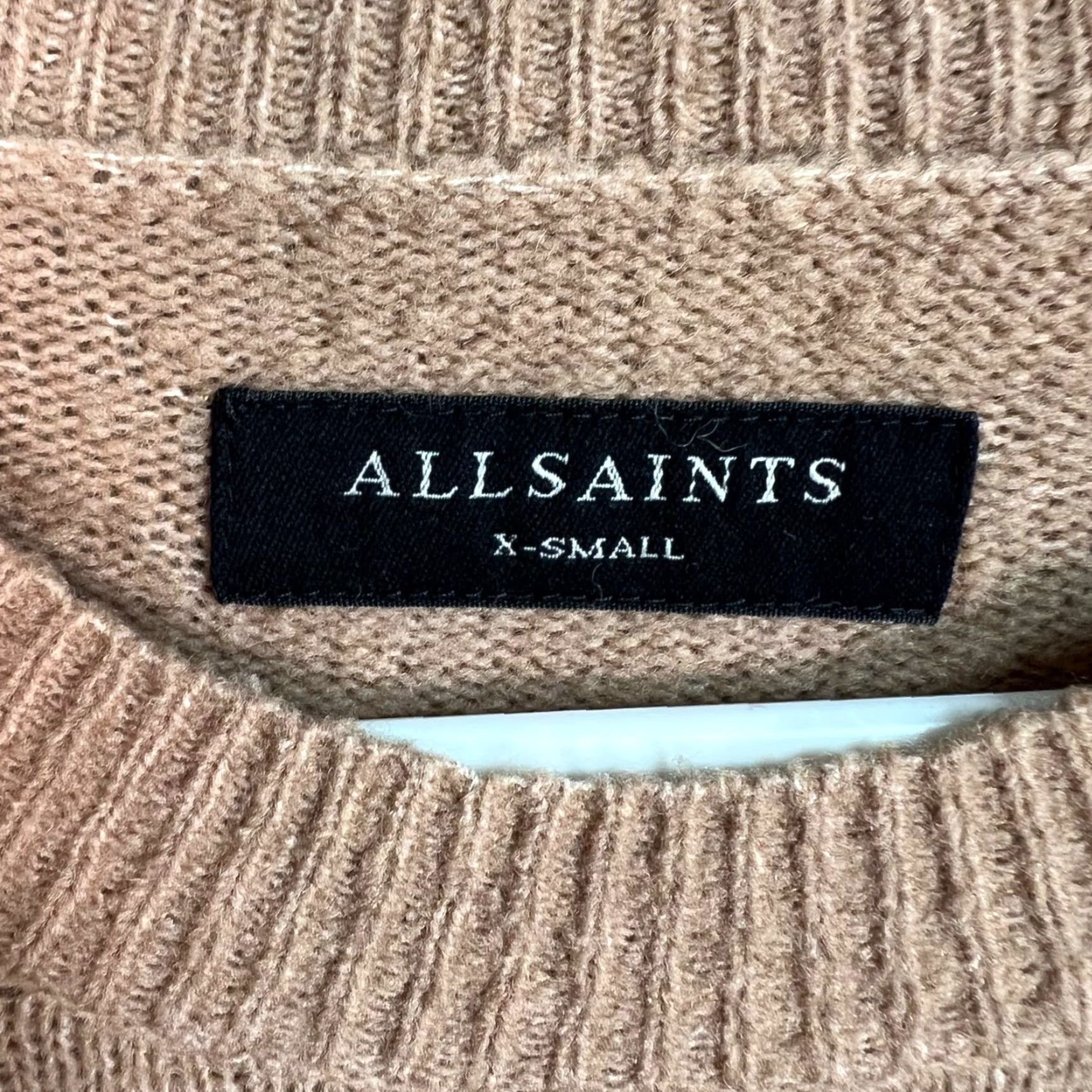 Allsaints VINTAGE Allsaints XS Tan Crewneck Sweater Wool Blend Long Sleeves Soft Knit Pullover Men Size XS / US 0-2 / IT 36-38 - 3 Thumbnail