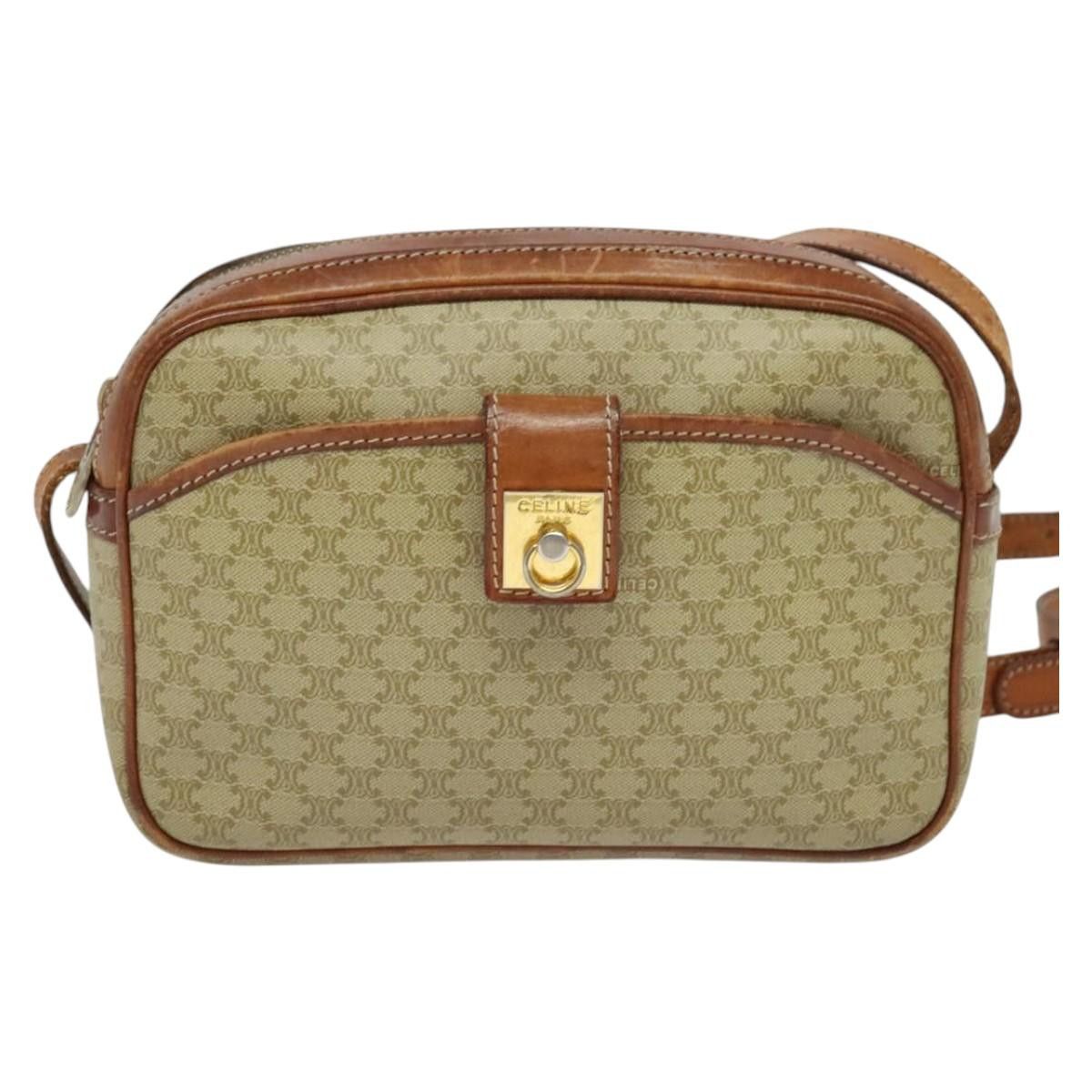 Celine CELINE Macadam Canvas Shoulder Bag Pvc Beige Gold Size ONE SIZE - 2 Thumbnail