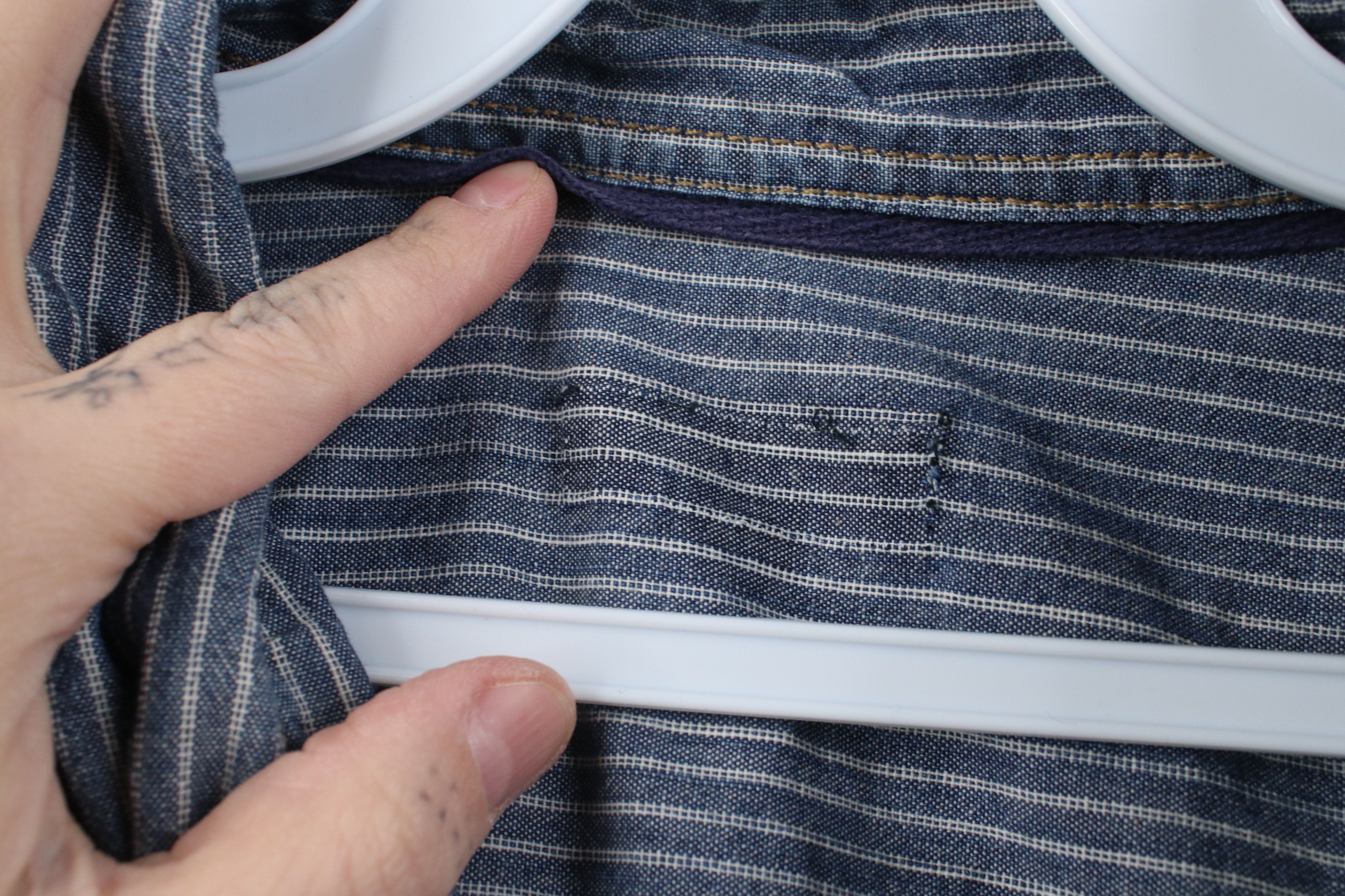 Vintage Vintage 90s Y2K Streetwear Denim Striped Button Down Shirt Size US XXL / EU 58 / 5 - 7 Thumbnail