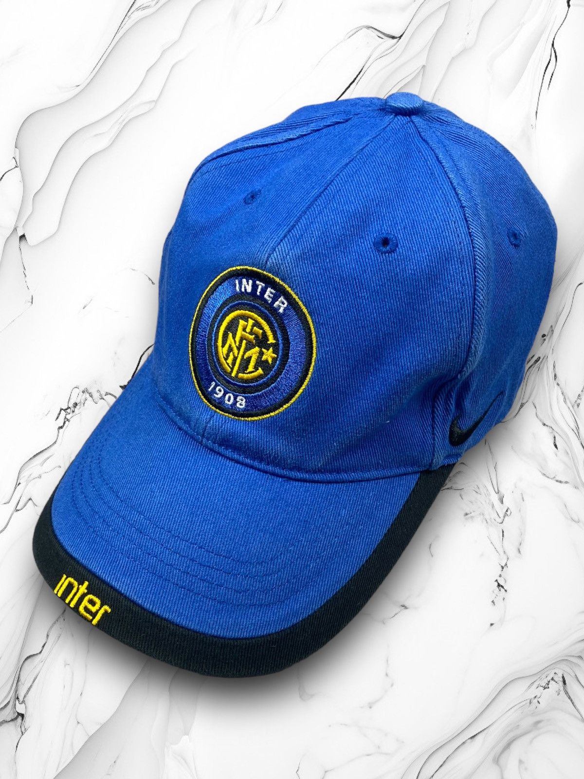 Nike × Vintage Vintage Nike Inter Y2K Soccer Jersey Cap Hats Size ONE SIZE - 1 Thumbnail