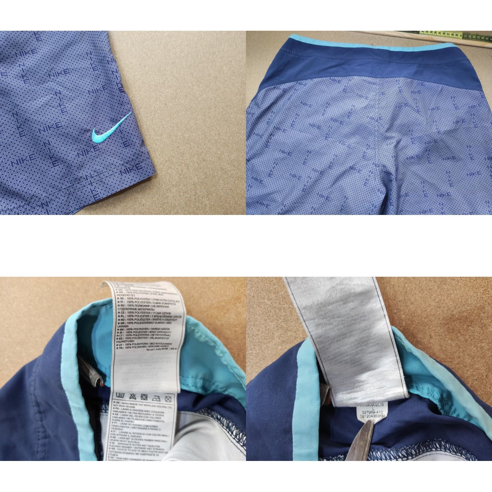 Nike Nike Vintage Blue Shorts Size L Mens Trunks Spellout Print Swoosh Drawstring Size US 33 - 8 Thumbnail