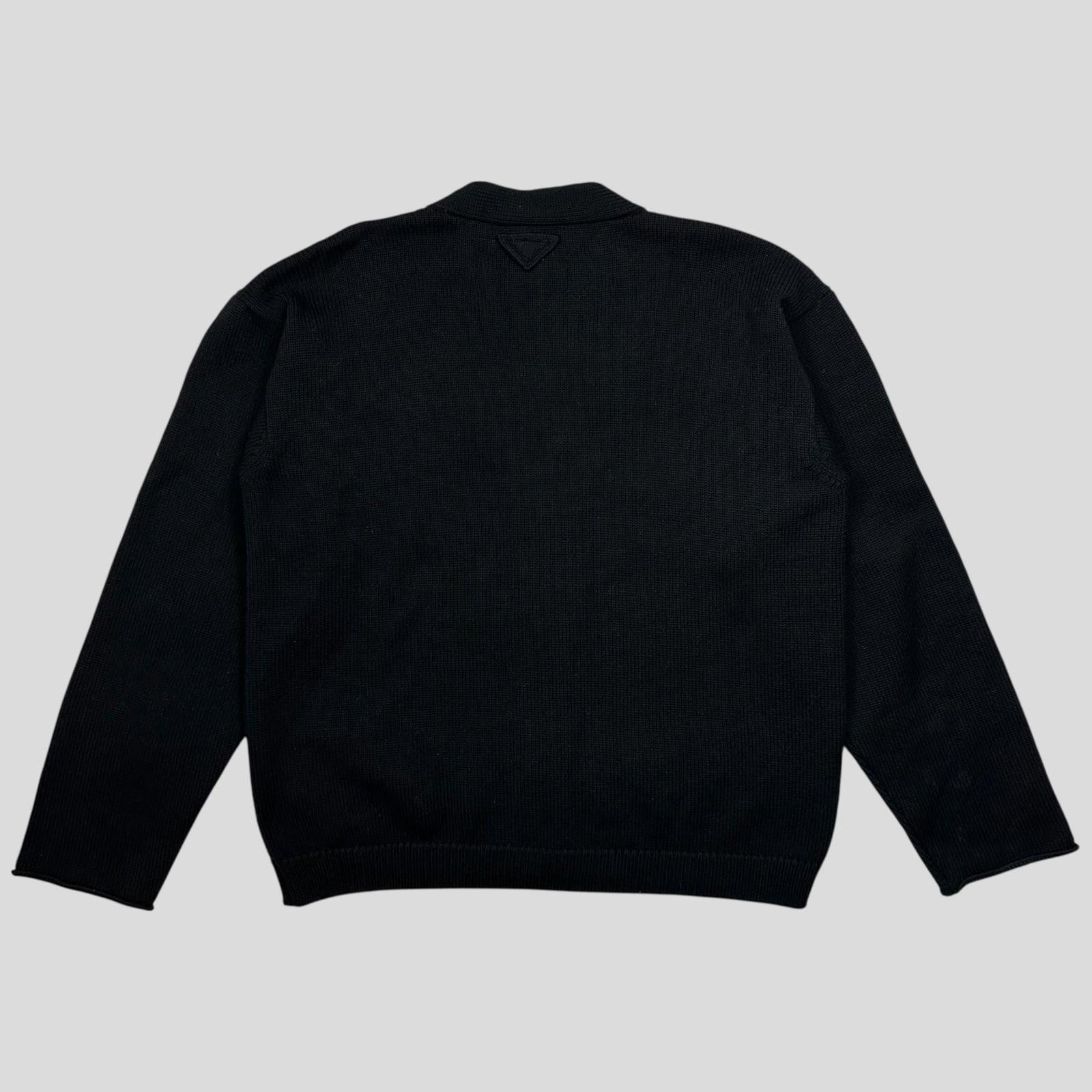 Prada Prada 2021 Triangle Logo Heavyweight Boxy Wool Cardigan - M Size US M / EU 48-50 / 2 - 3 Thumbnail