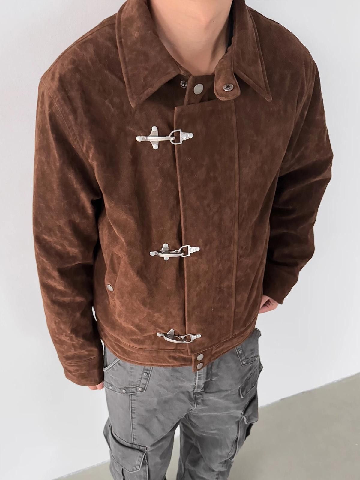 Japanese Brand Fireman Clasp Brown Suede Jacket Size US M / EU 48-50 / 2 - 1 Thumbnail