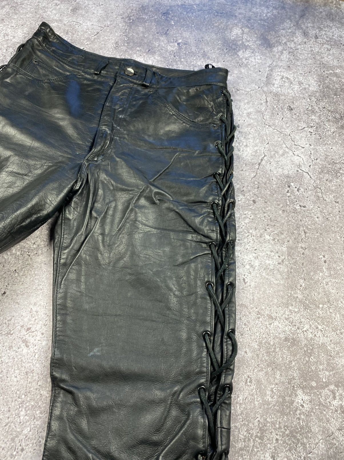 If Six Was Nine × Japanese Brand × Le Grande Bleu (L.G.B.) Vintage Leather Balenciaga style pants Japan style Avirex Size US 30 / EU 46 - 3 Thumbnail