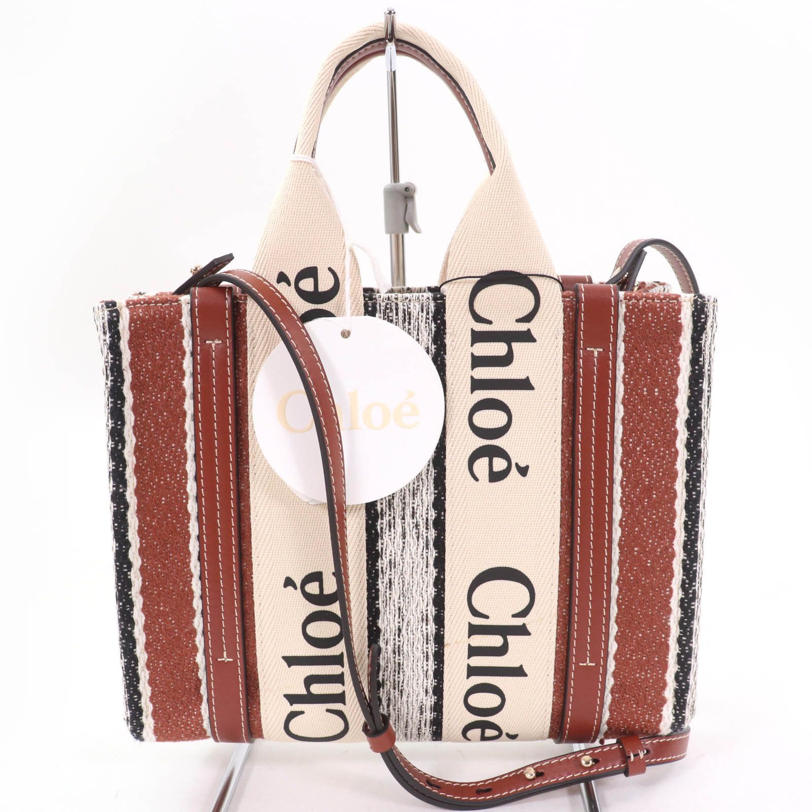 Chloe Chloe Woody Tote Bag Leather Linen 2way Tote Bag Leather Tote Bag CHC22 DUTY FREE for USA