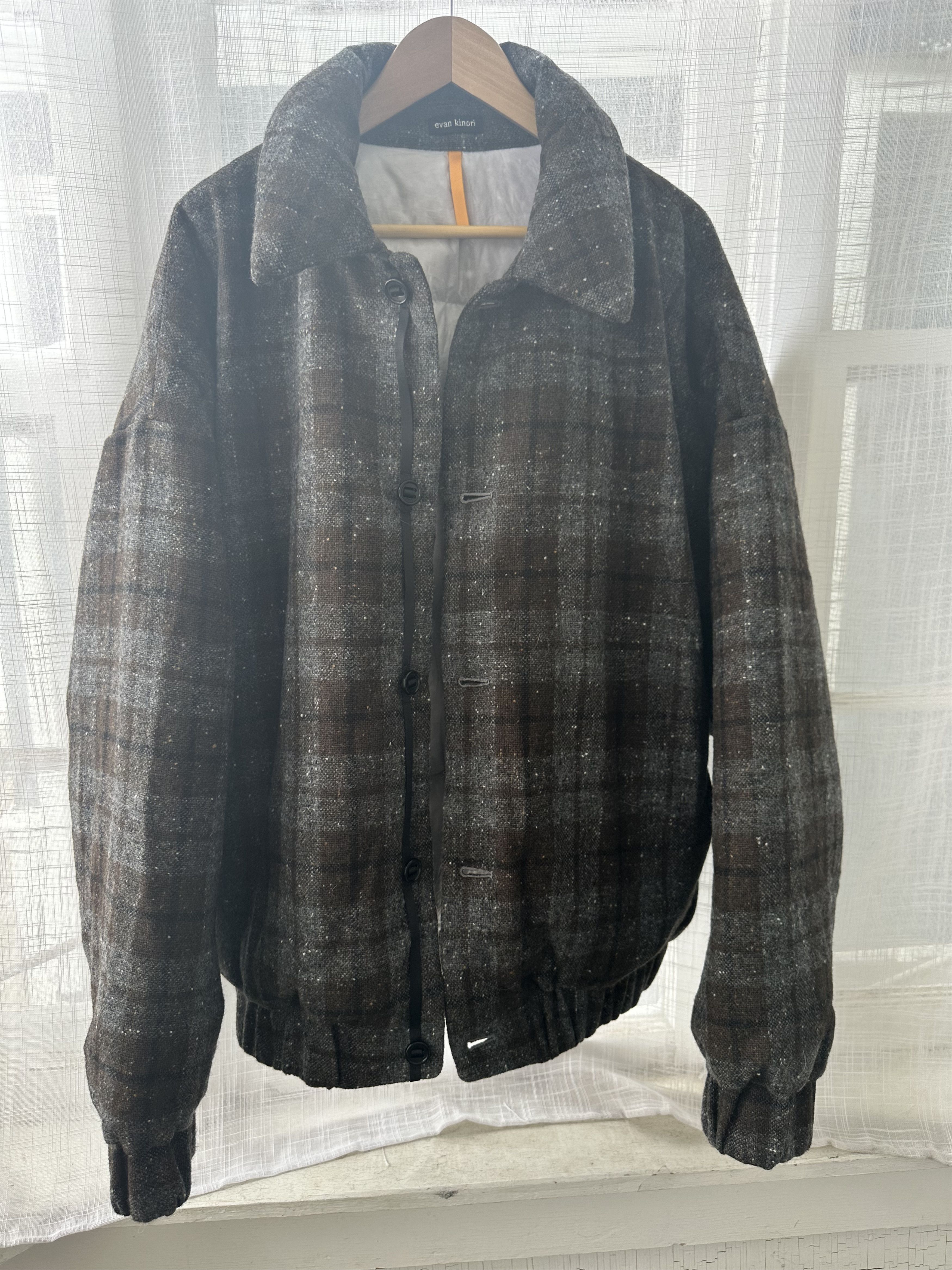 Evan Kinori × MAN-TLE Evan Kinori x Man-tle Tweed Down Jacket