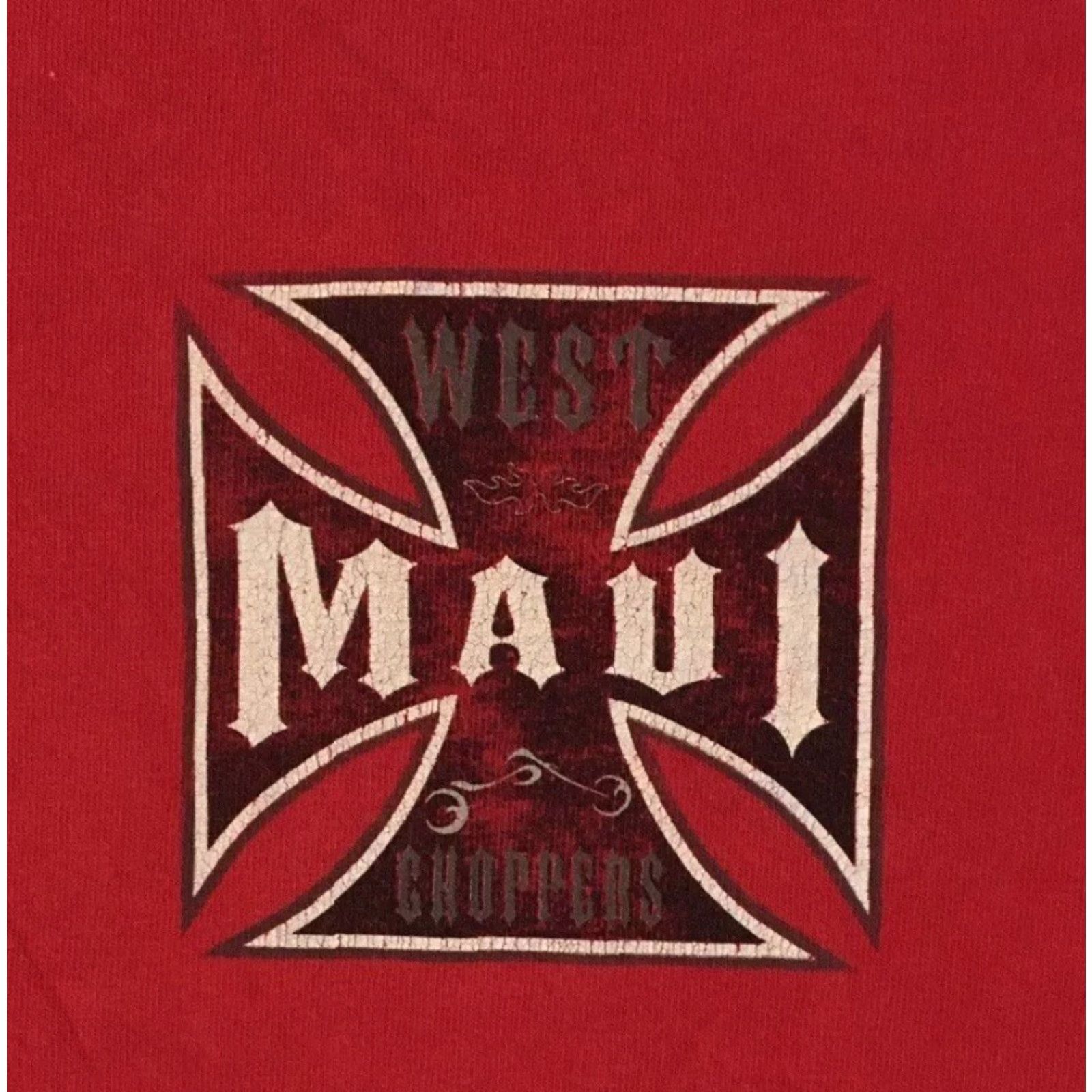 Vintage VINTAGE West Coast Choppers Faded Distressed Maui Shirt M Red 90s Biker Harley Grunge Hawaii Japan/USA? Size US M / EU 48-50 / 2 - 4 Thumbnail