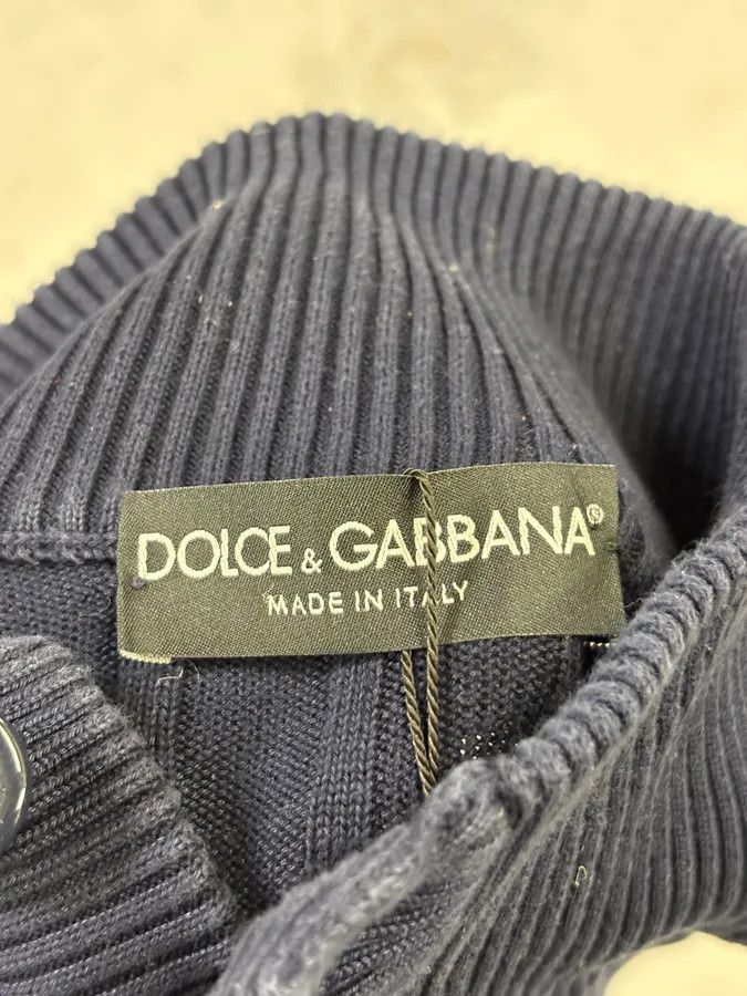 Dolce & Gabbana AW2006 Dolce & Gabbana Navy Buttoned Wool Sweater Size US M / EU 48-50 / 2 - 9 Thumbnail